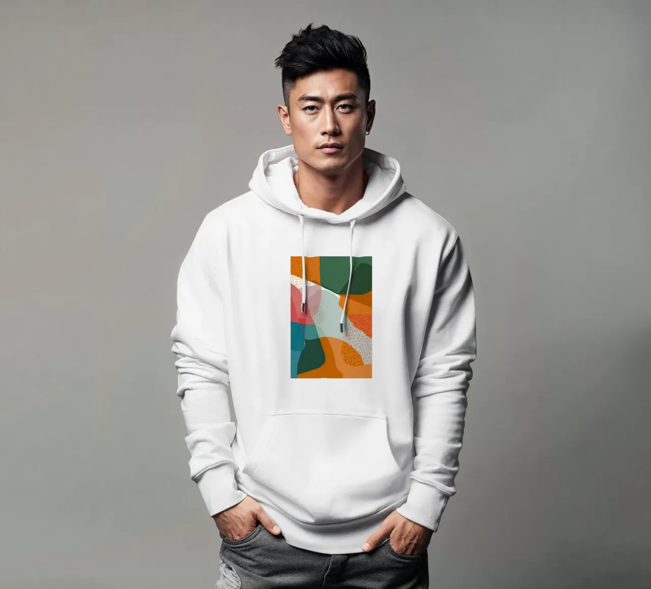 Stratificato astratto testuale felpa con cappuccio da Bring Haven