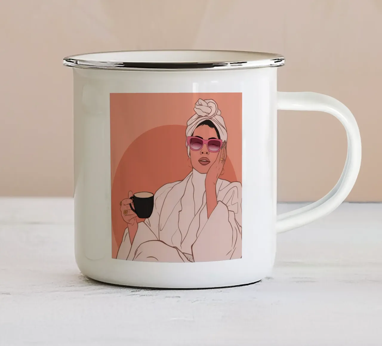 Caffè mattutino Glamour tazza in smalto da Solar Paint