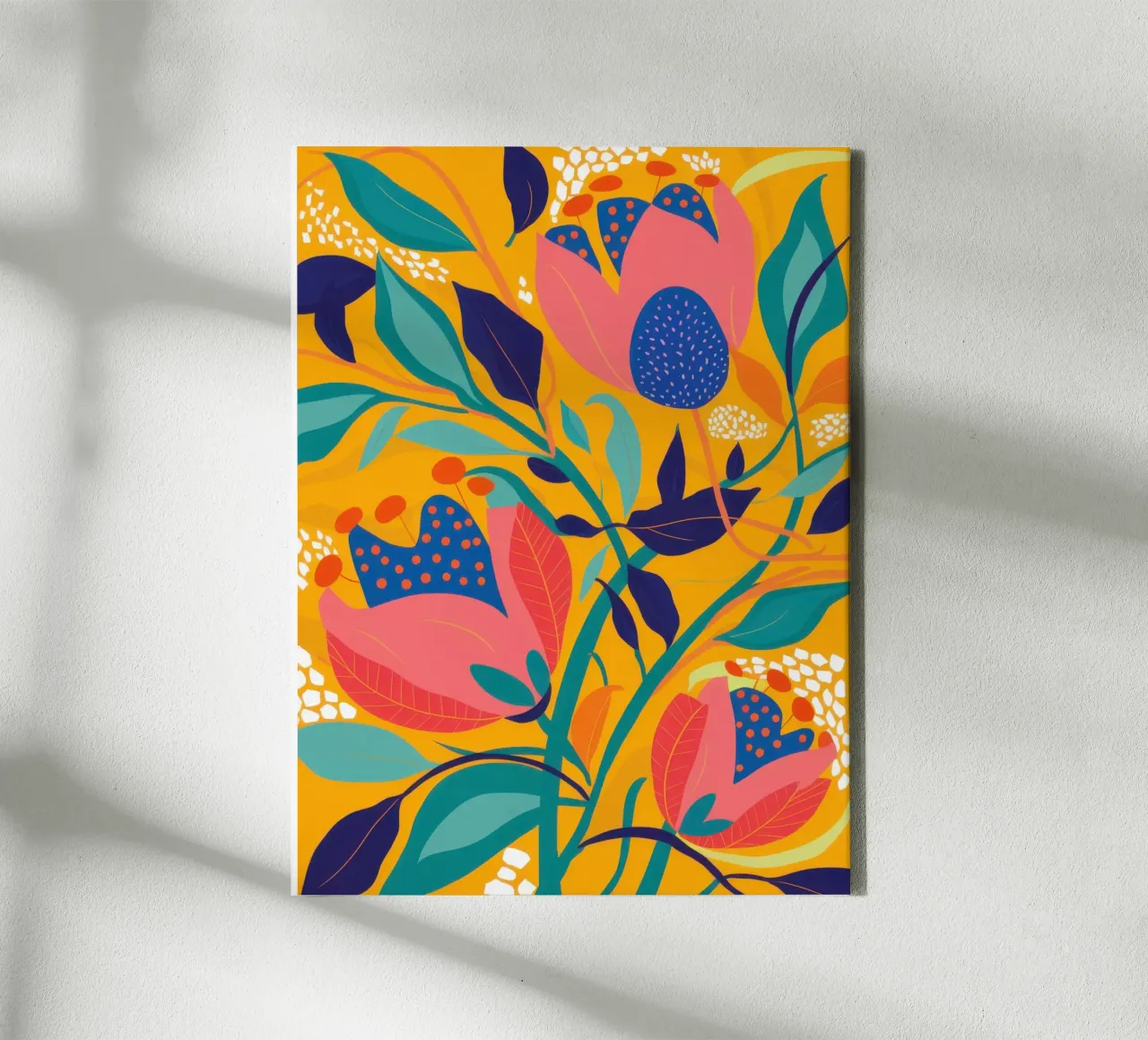 Vreugdevolle abstracte tuin canvas met Baklijst van Lunar Valentina