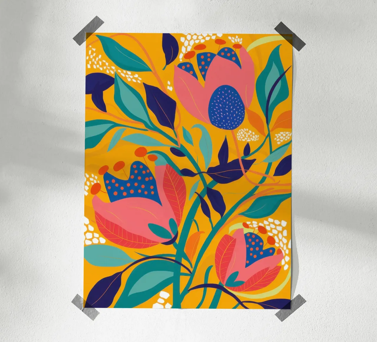 Vreugdevolle abstracte tuin poster van Lunar Valentina
