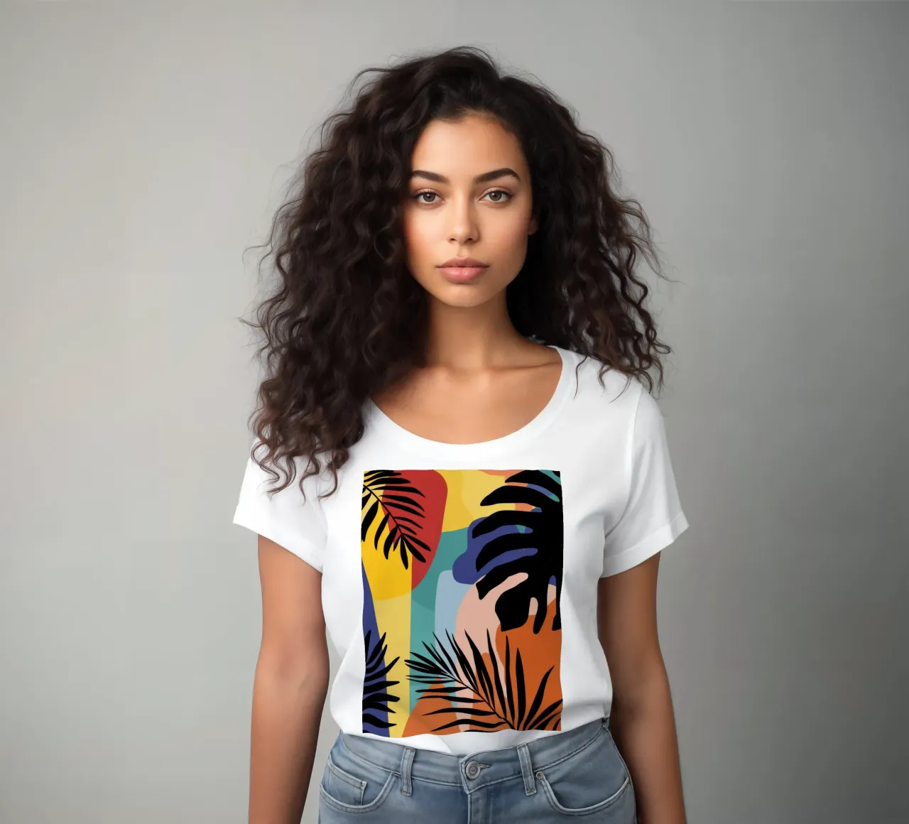 Sunset Jungle Silhouette women's fitted t-shirt by Frosh Pallete