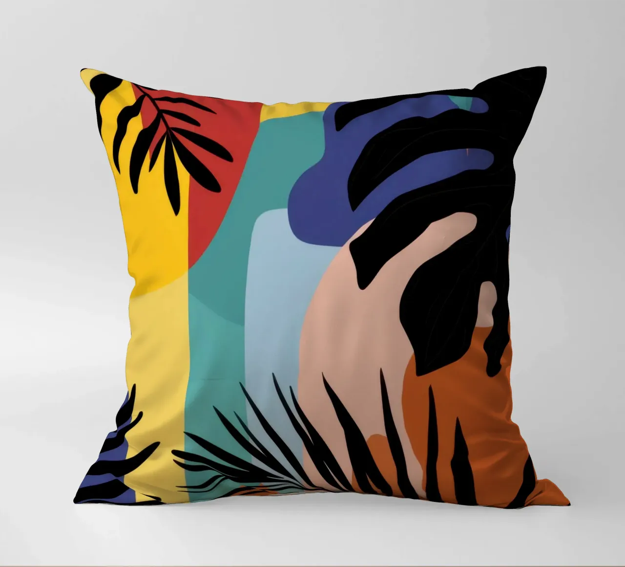 Sunset Jungle Silhouette decorative cushion by Frosh Pallete