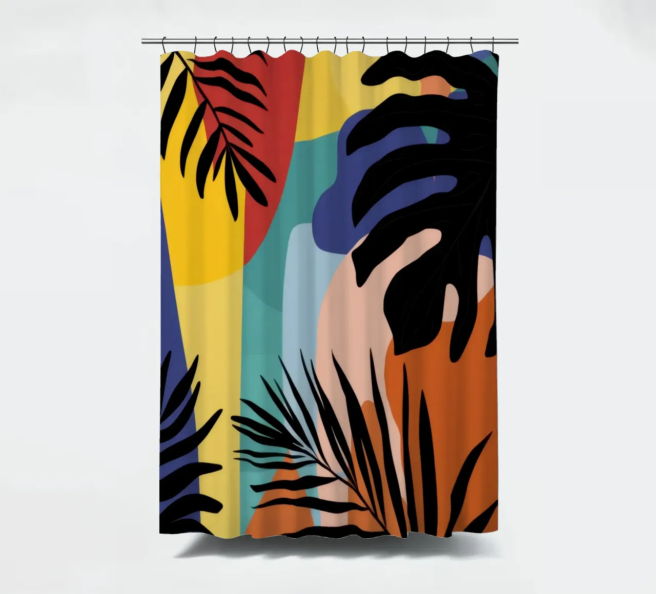 Sunset Jungle Silhouette shower curtain by Frosh Pallete