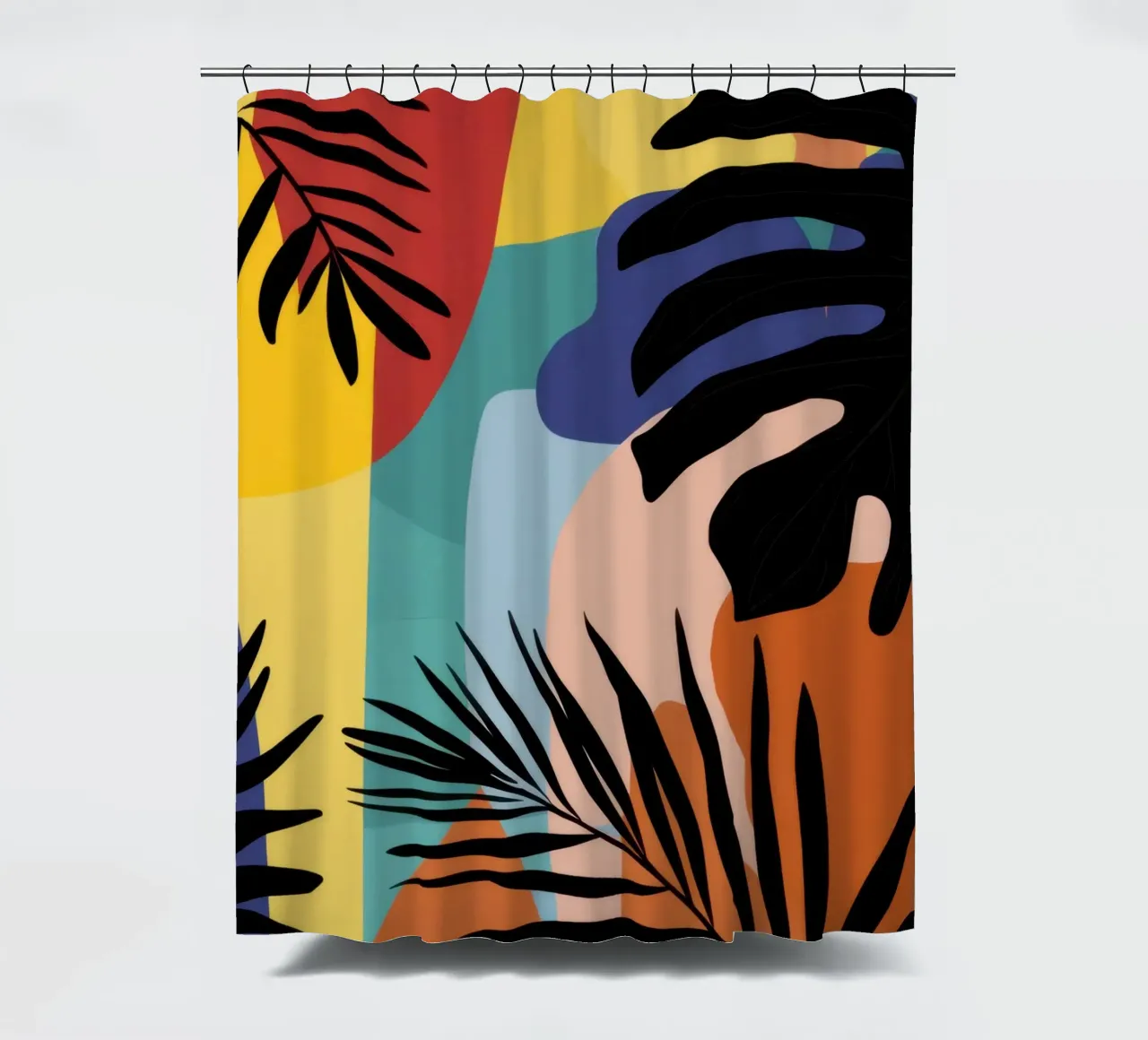 Sunset Jungle Silhouette shower curtain by Frosh Pallete