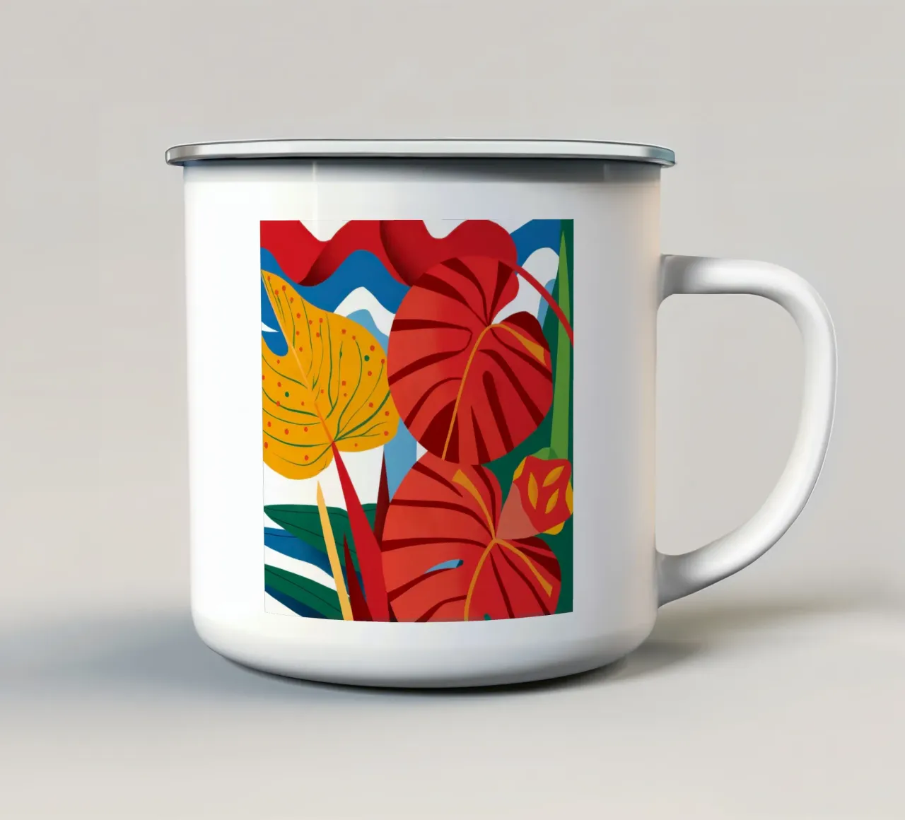 Abbraccio autunnale di fuoco tazza in smalto da Solar Paint