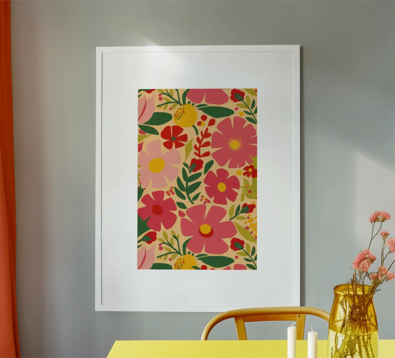 Fiori rosa d'estate poster da Lunar Valentina