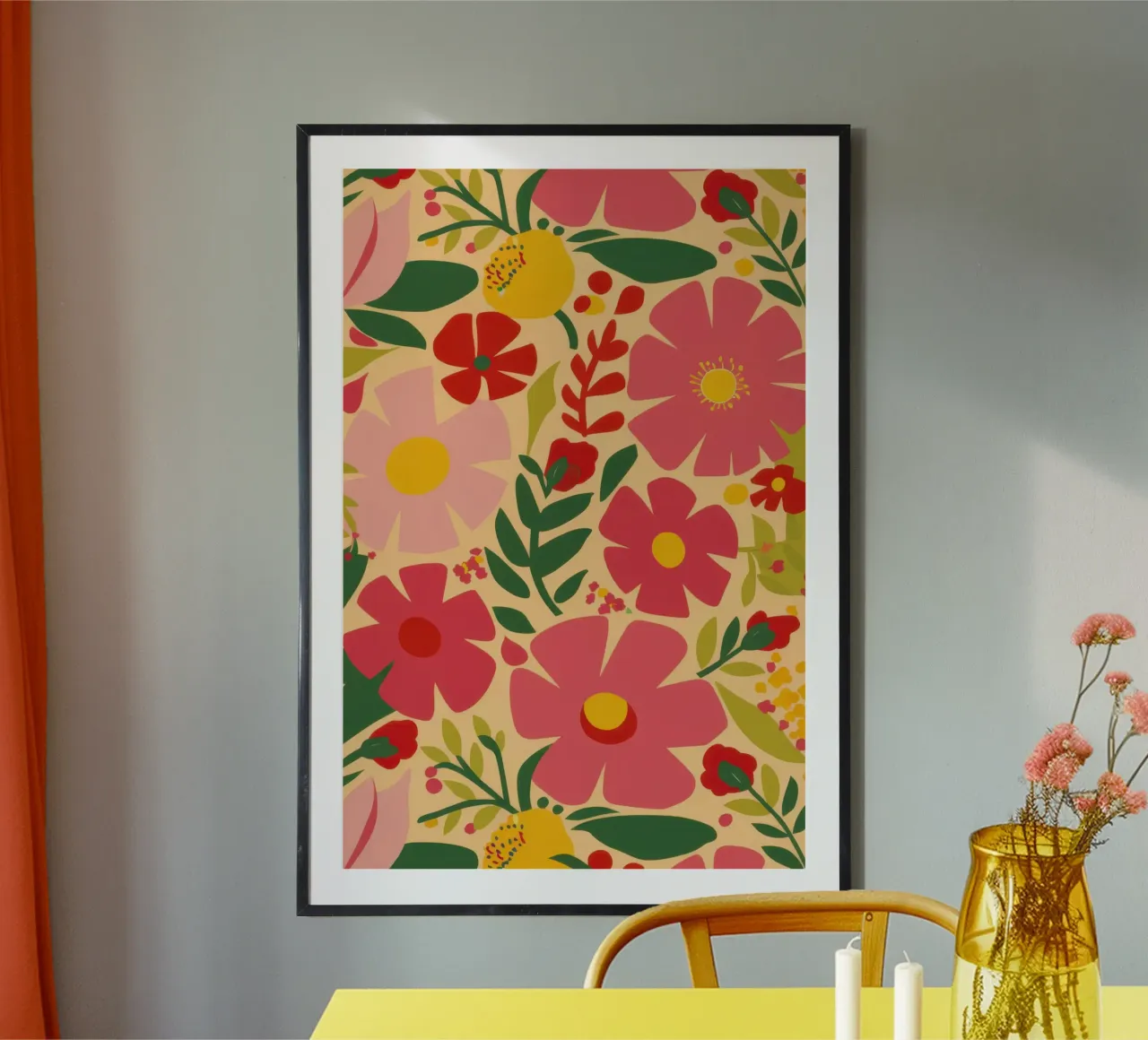 Fiori rosa d'estate poster da Lunar Valentina