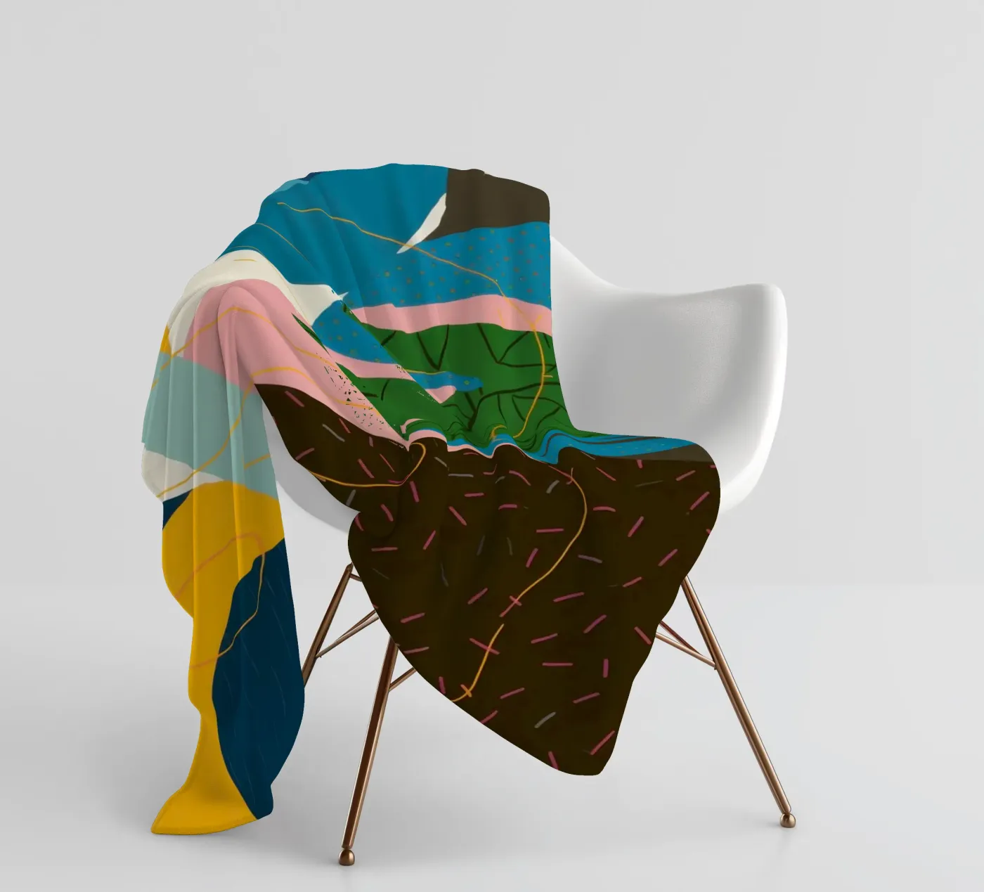 Dynamische abstracte stroom fleecedeken van Bring Haven