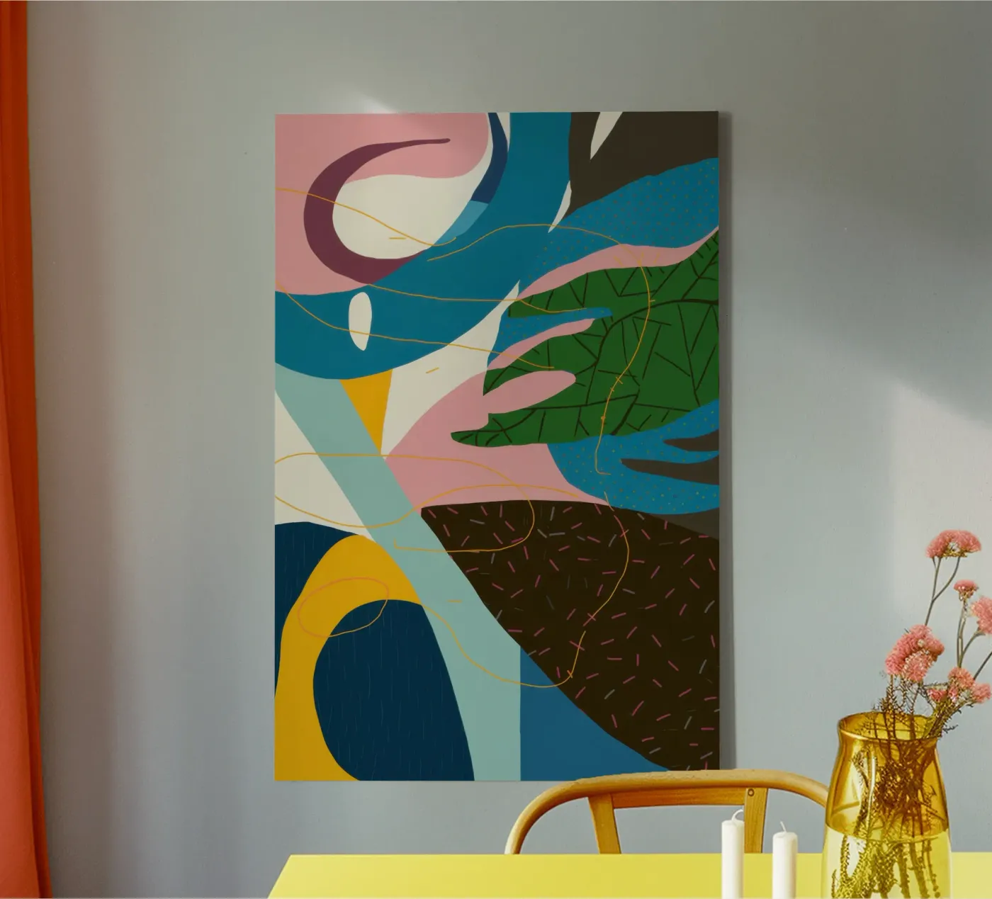 Dynamische abstracte stroom canvas van Bring Haven