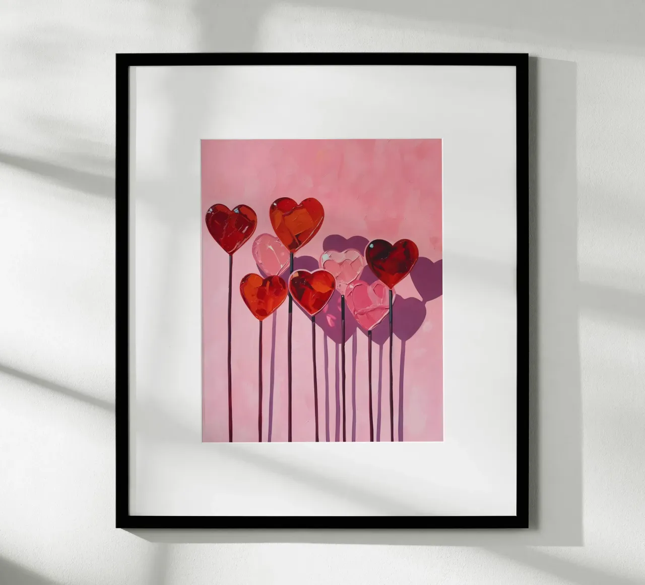 Lecca lecca cuore rosa e rosa e rosso poster da Yaso Design & Art