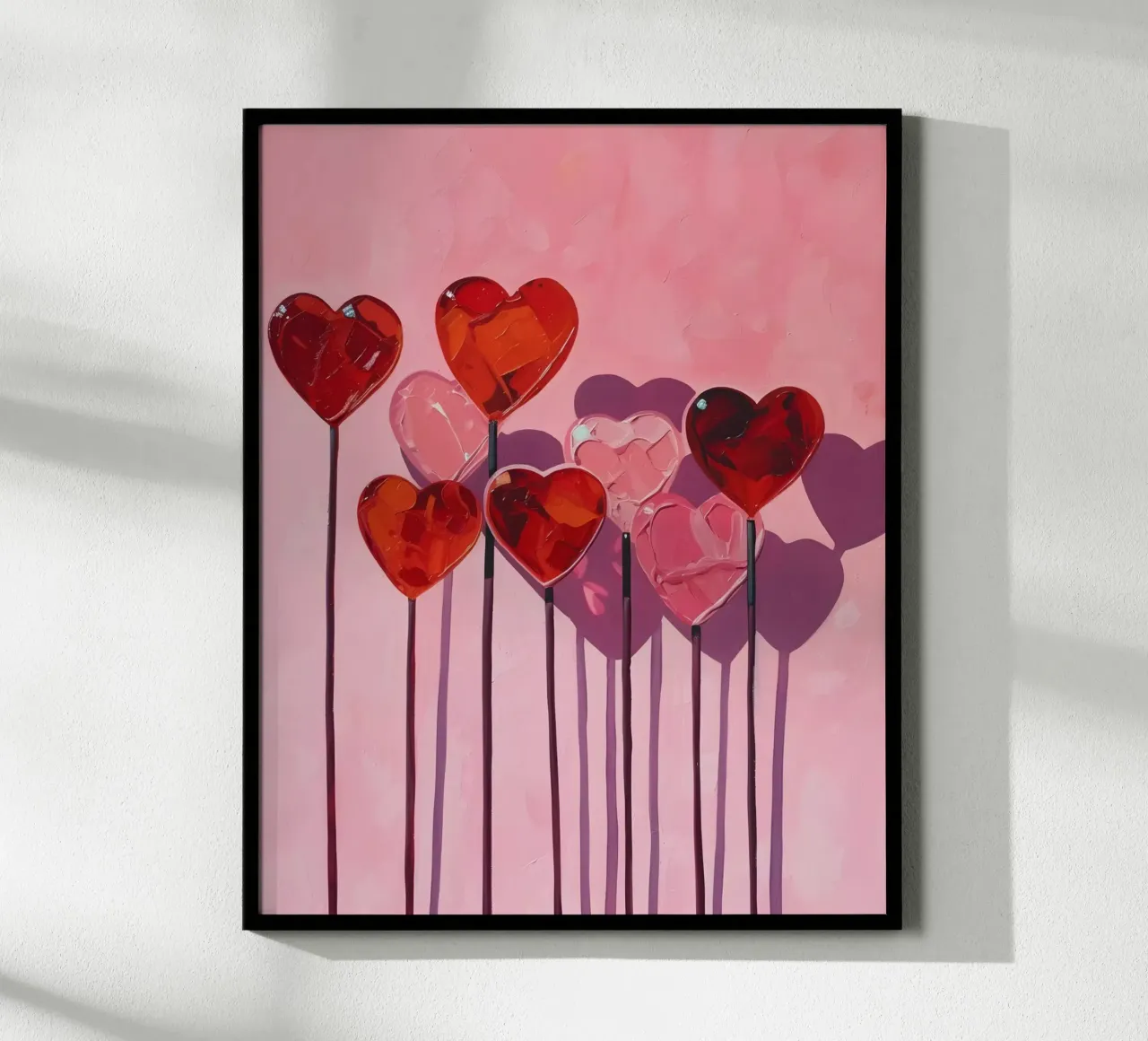 Lecca lecca cuore rosa e rosa e rosso poster da Yaso Design & Art