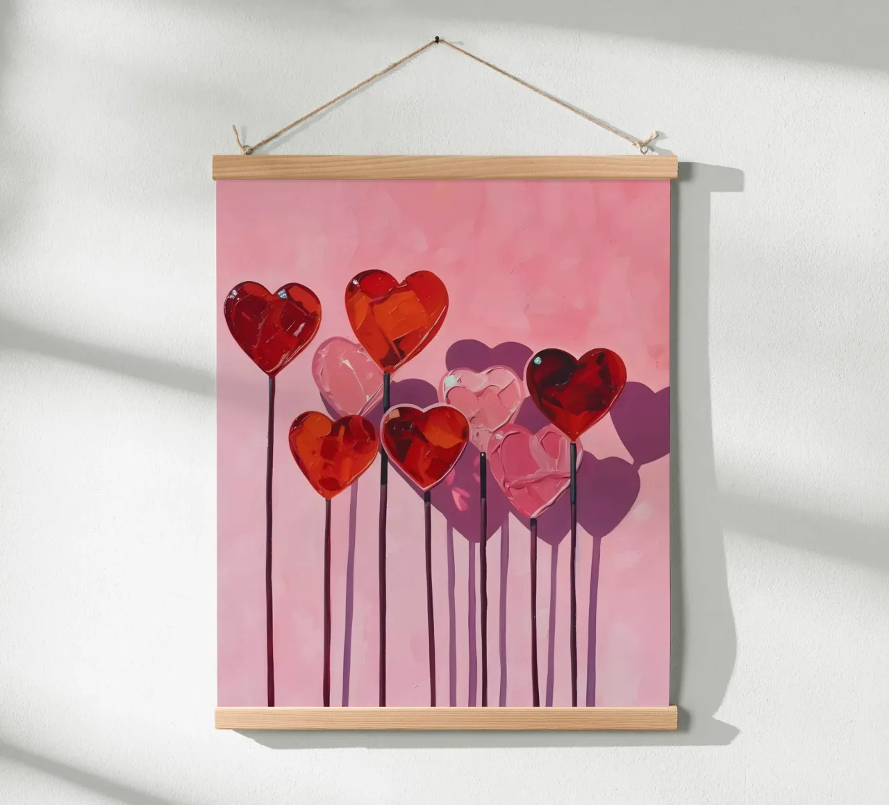 Lecca lecca cuore rosa e rosa e rosso poster da Yaso Design & Art
