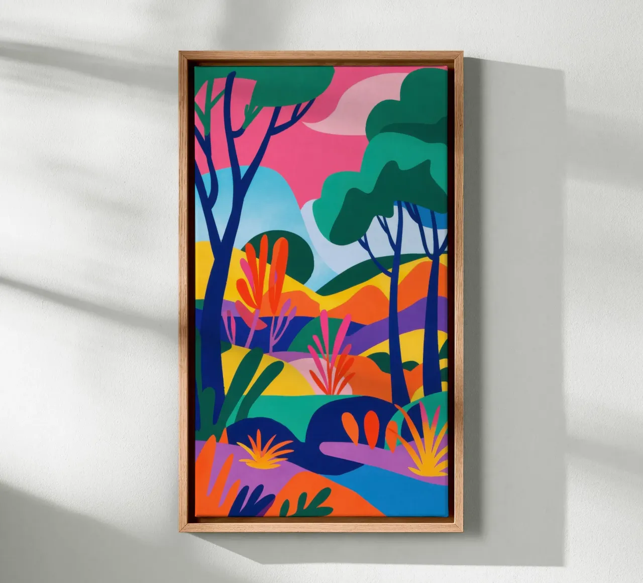 Paesaggio da sogno vibrante tela con Cornice a cassetta da Frosh Pallete