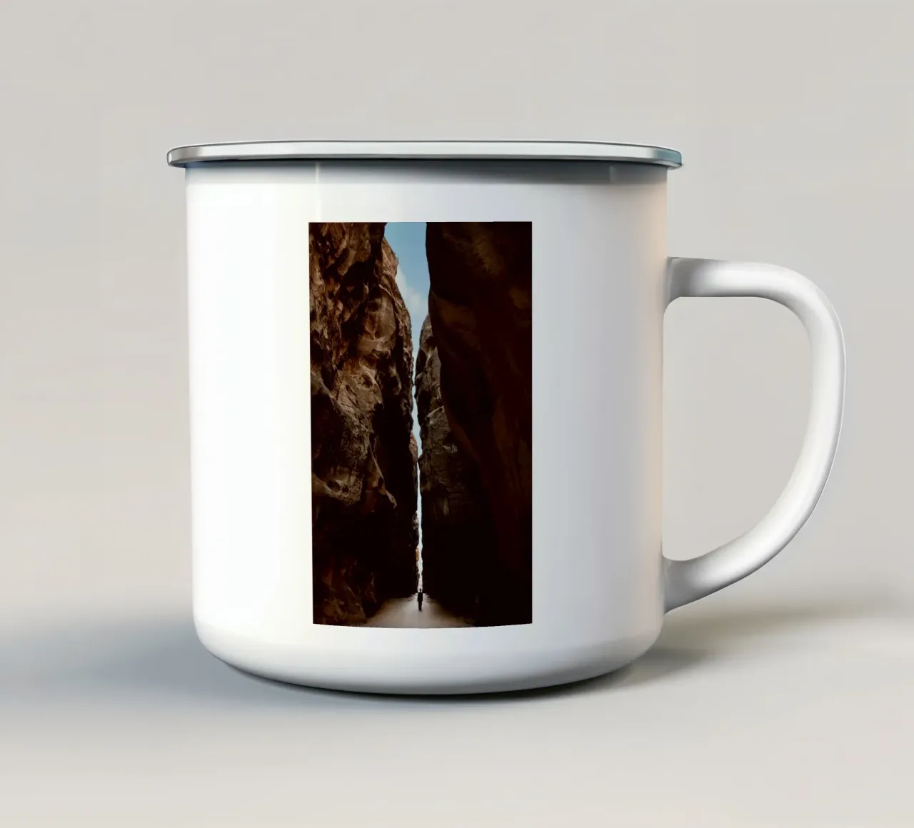hiker travel destination enamel mug by animal story home