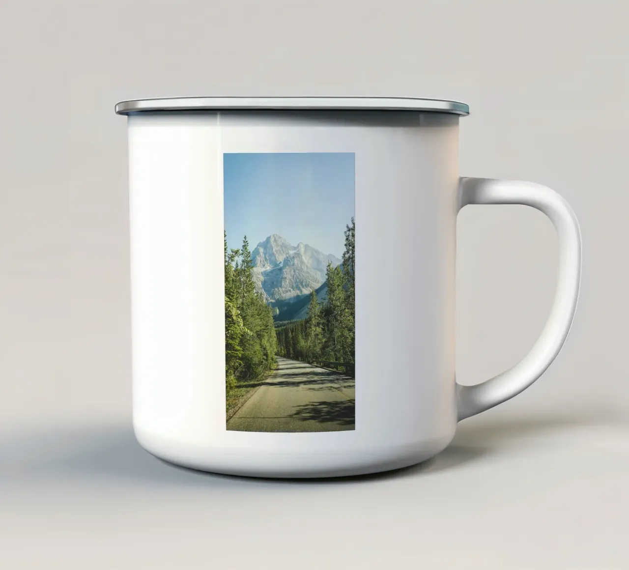 distance tranquility enamel mug by Horsire