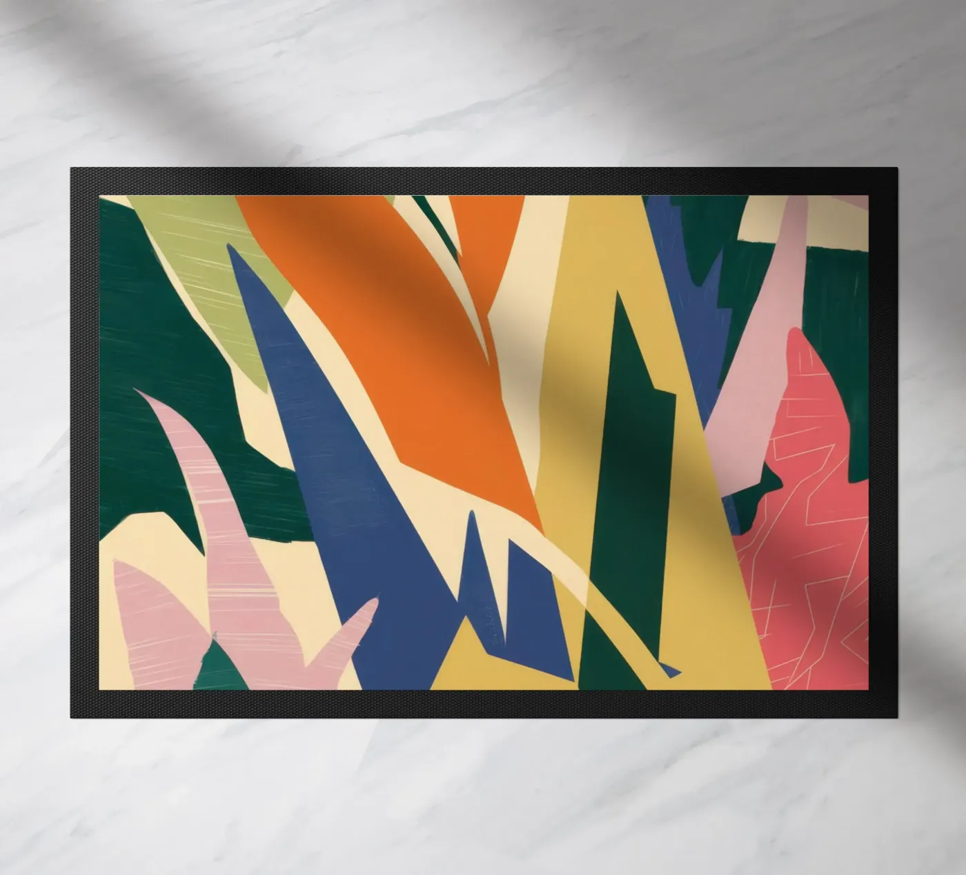 Bold Botanical Forms doormat by Solar Paint