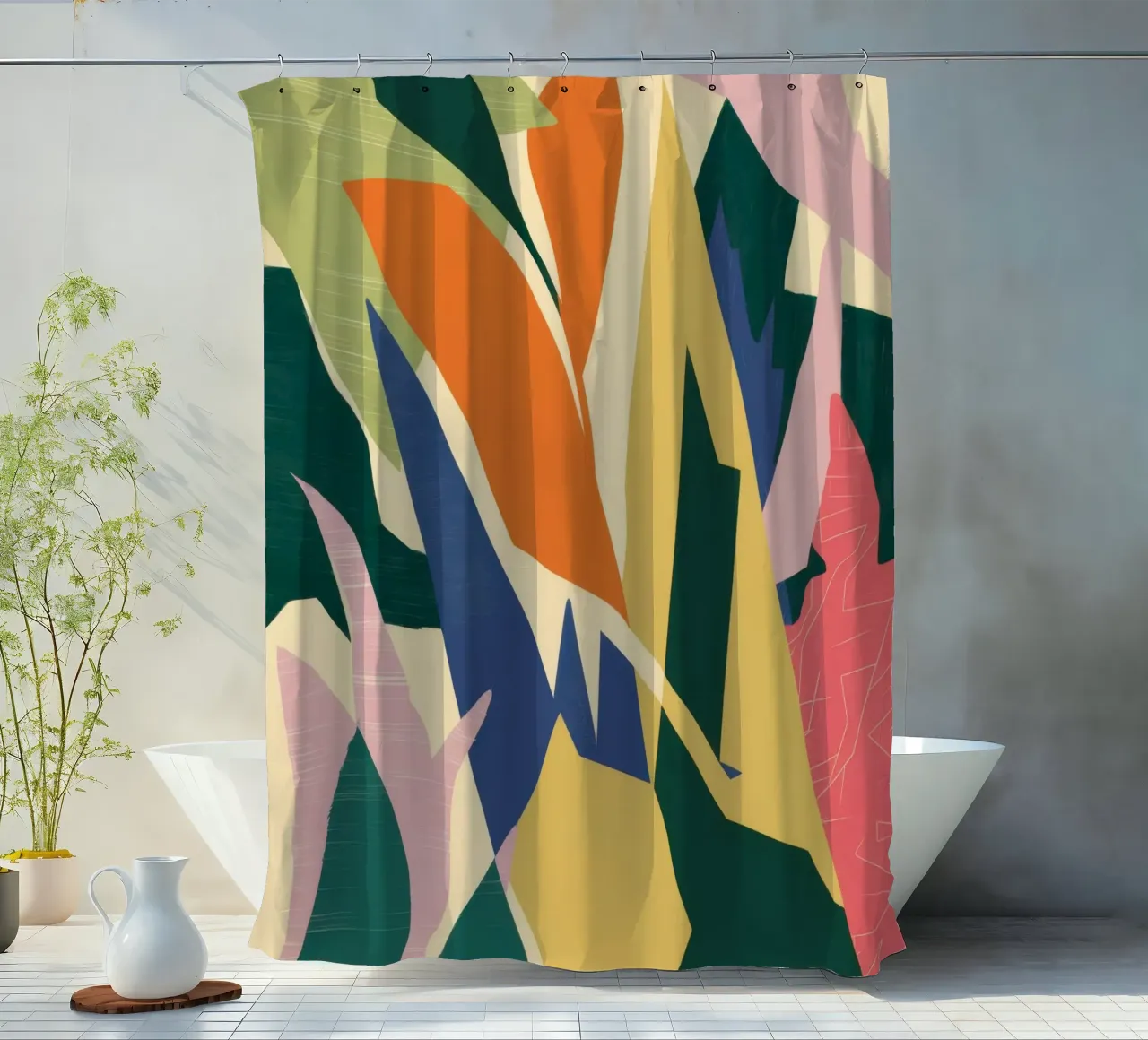 Forme botaniche in grassetto tenda da doccia da Solar Paint