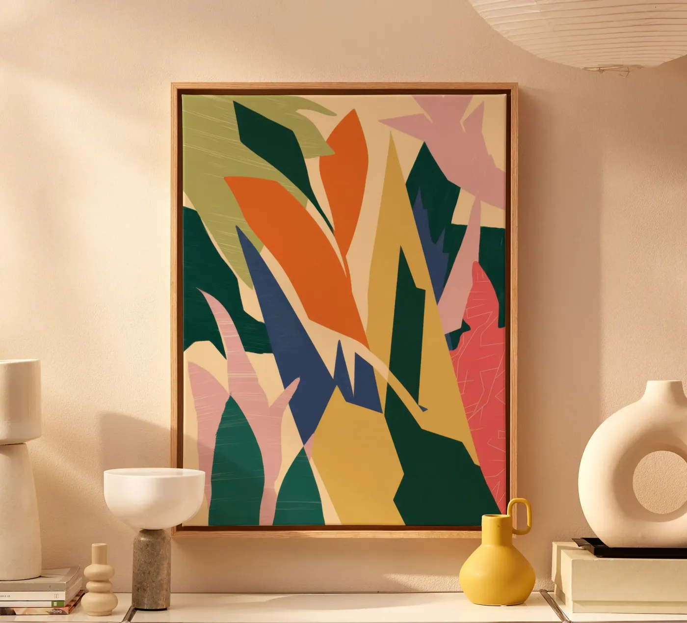 Bold Botanical Forms canvas by Solar Paint