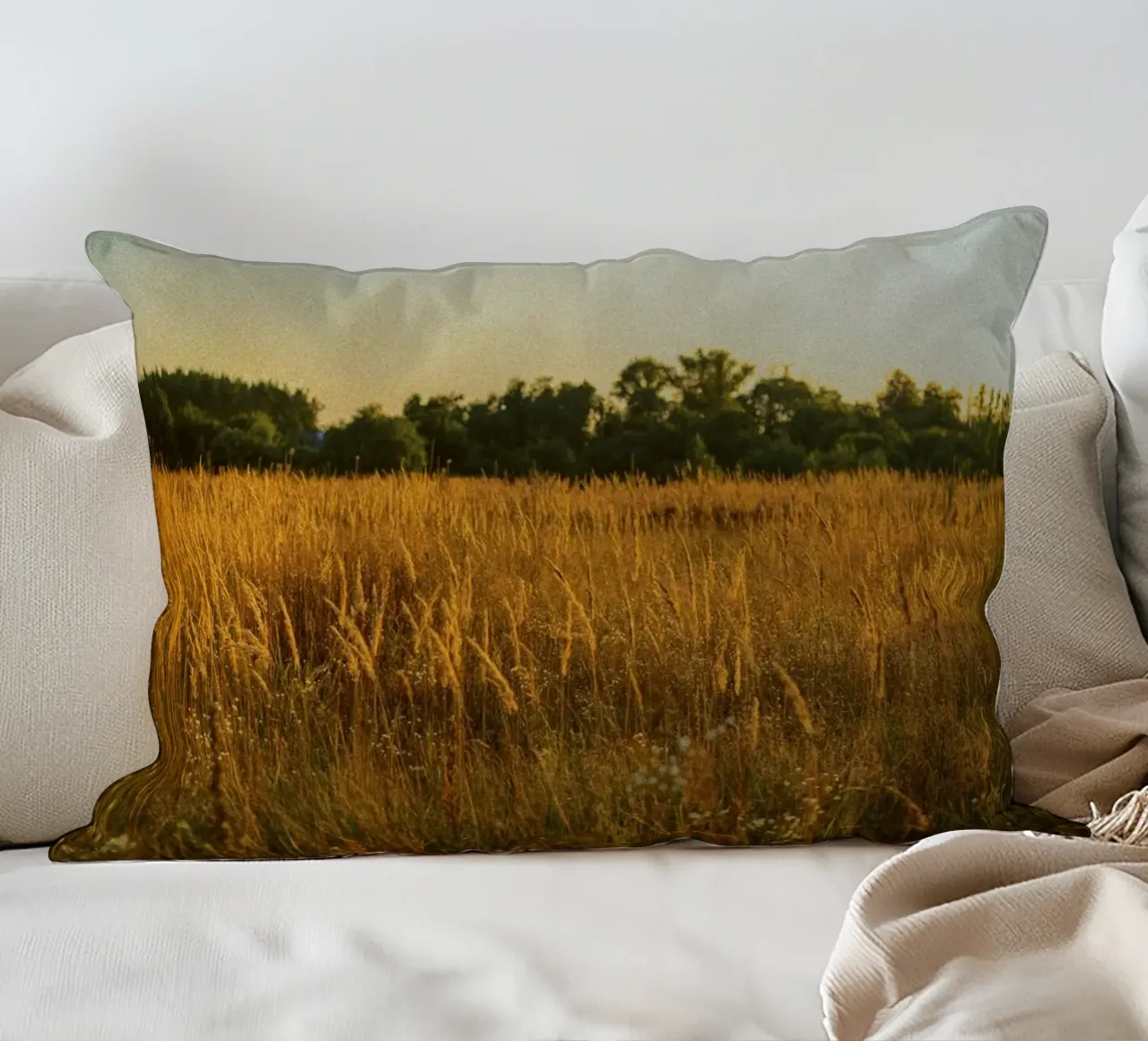 golden hour trees nature cuscino da animal story home