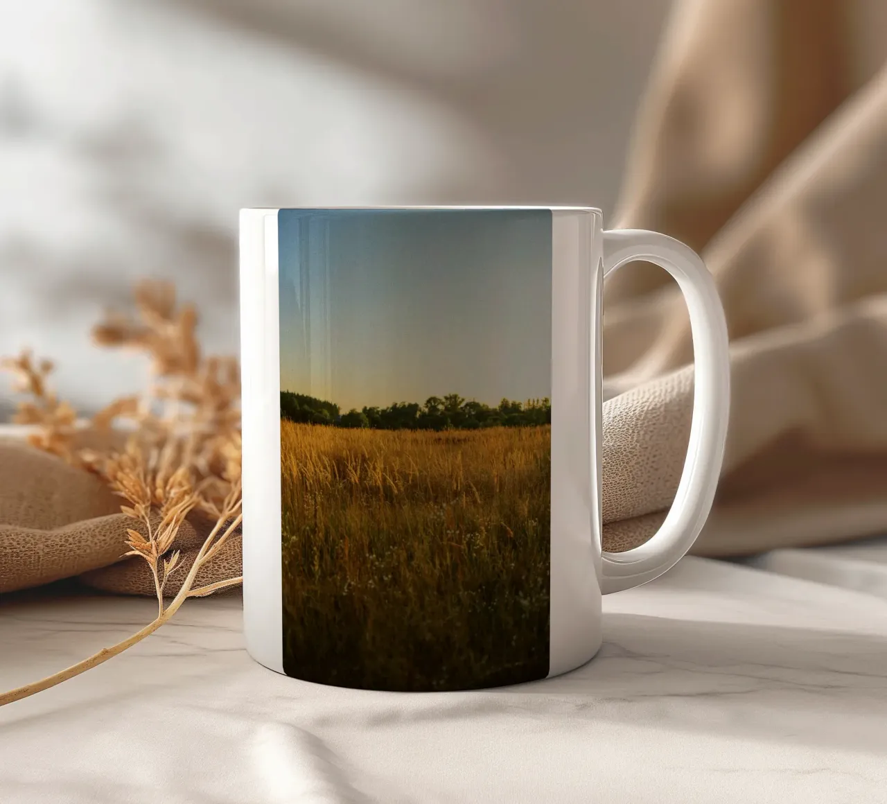 golden hour trees nature tazza in ceramica da animal story home