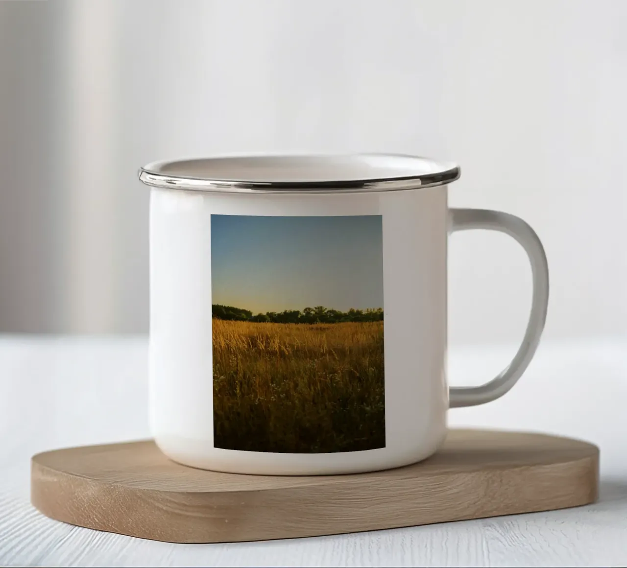 golden hour trees nature tazza in smalto da animal story home