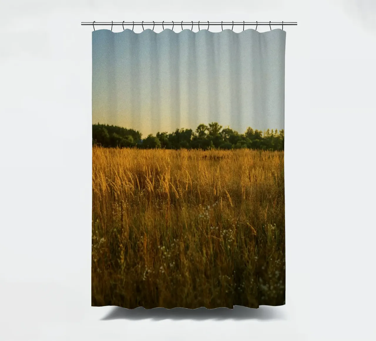 golden hour trees nature shower curtain by animal story home