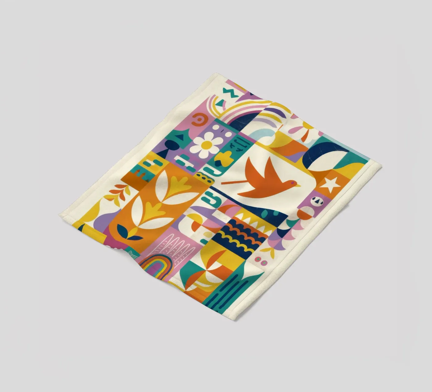Vibrant Folk Grid fleecedeken van Bring Haven