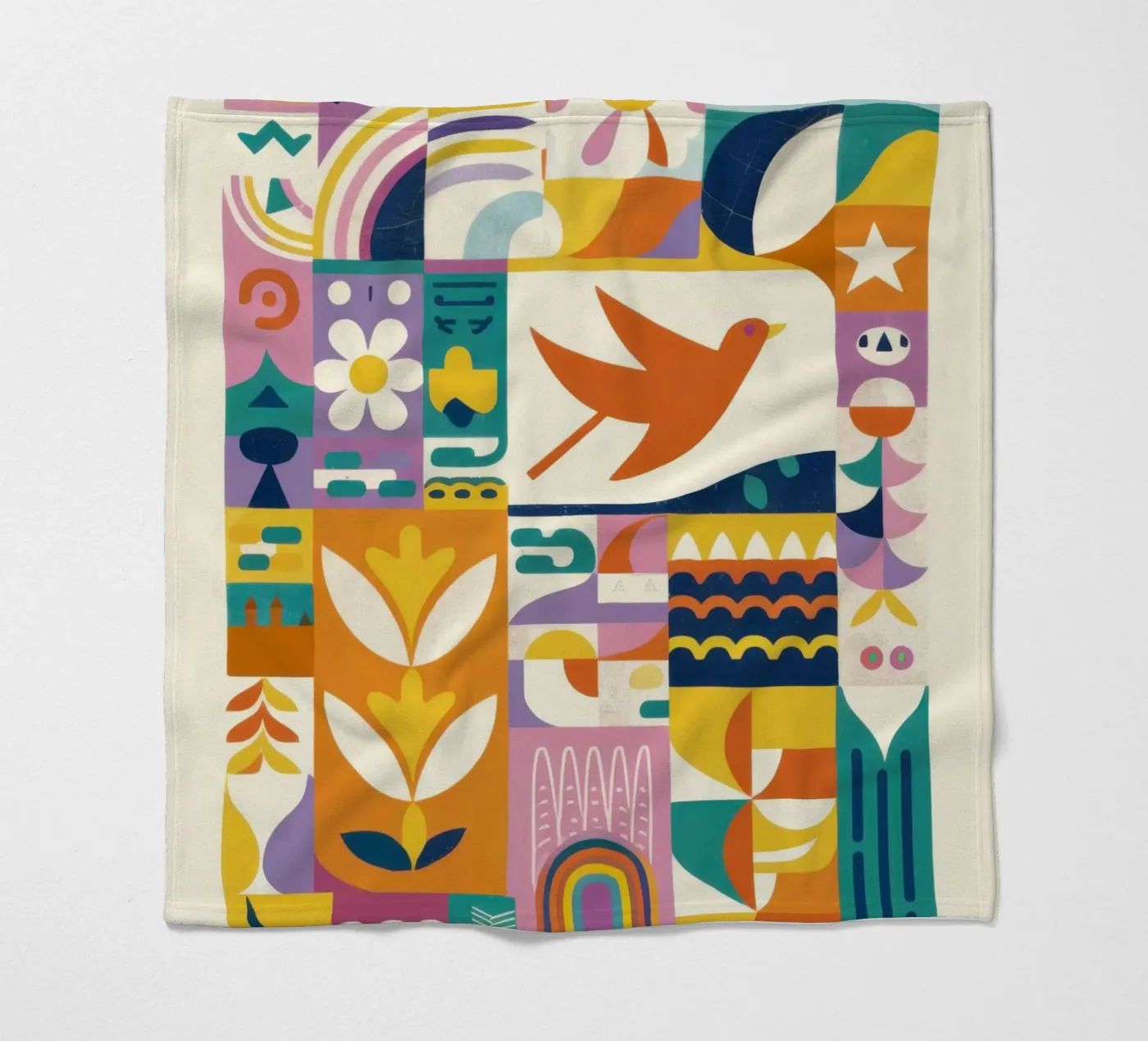 Vibrant Folk Grid fleecedeken van Bring Haven