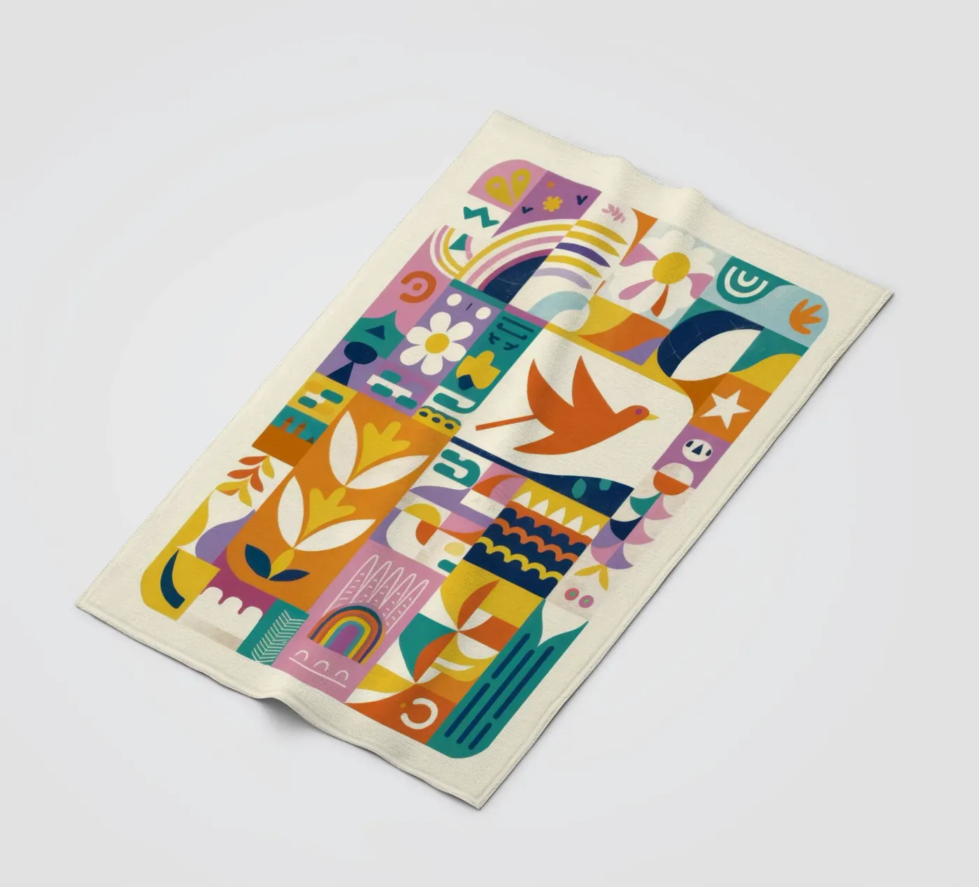 Vibrant Folk Grid fleecedeken van Bring Haven