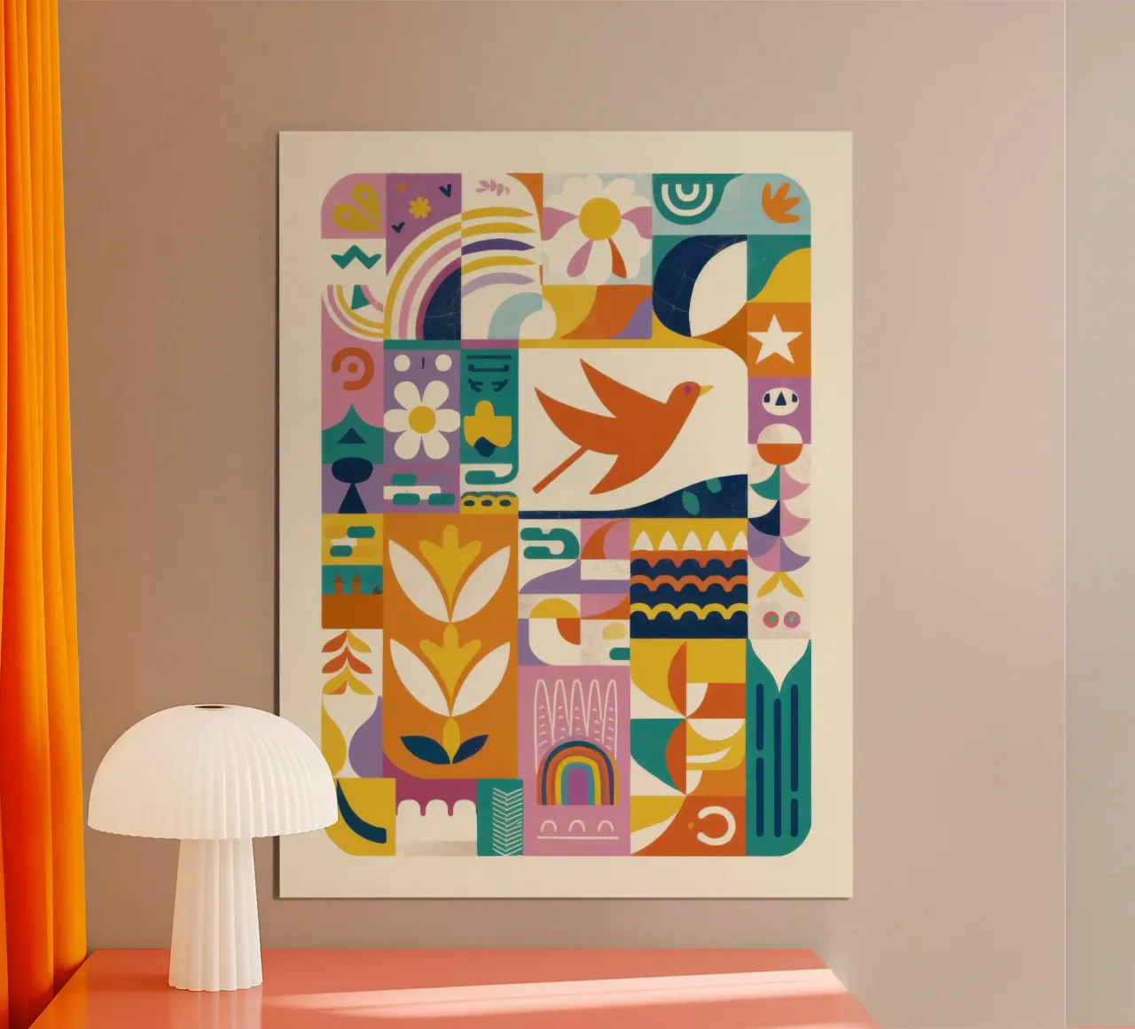 Griglia popolare vibrante poster con telaio in alluminio da Bring Haven