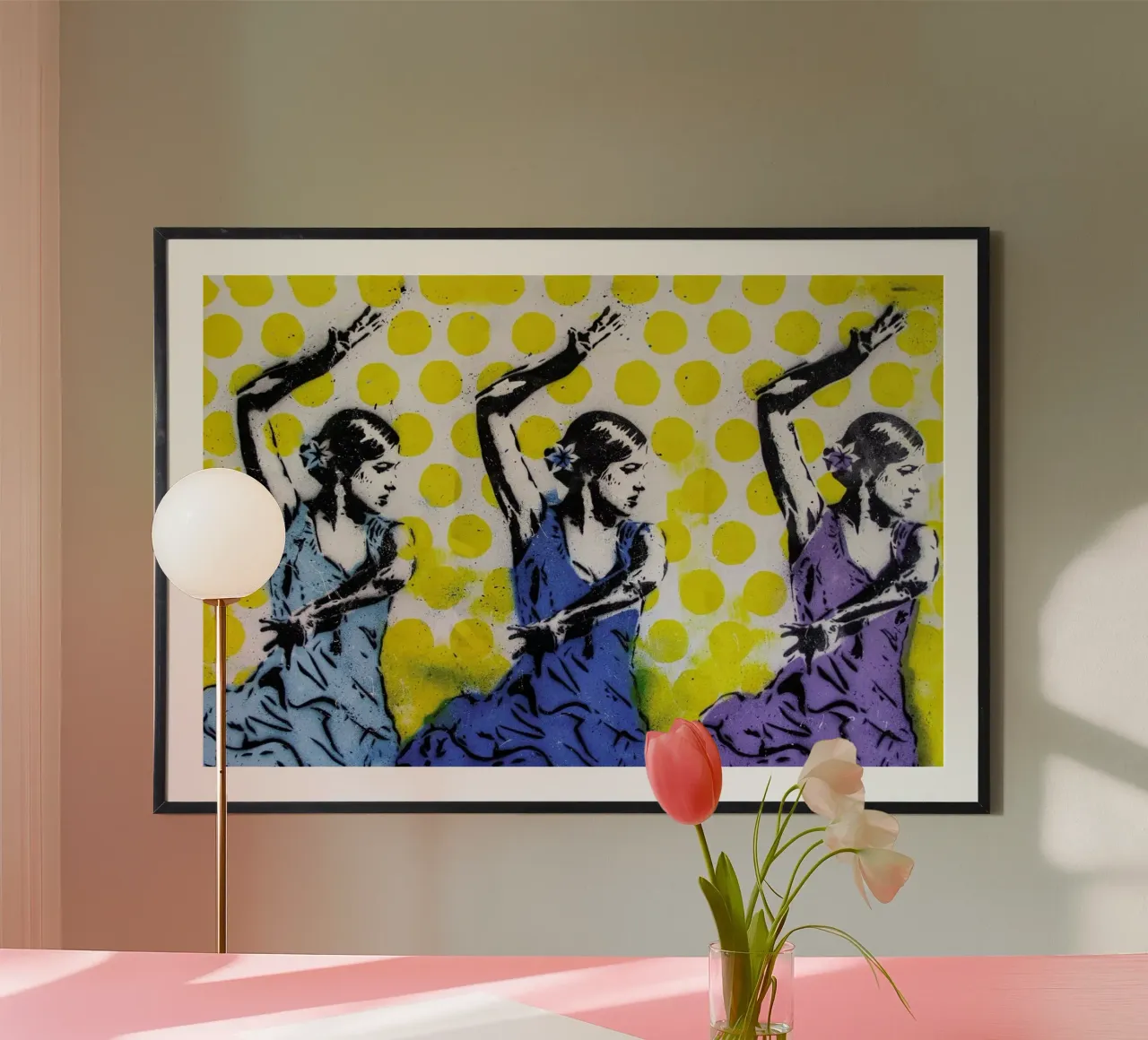 Las Tres poster con telaio in alluminio da Tameo