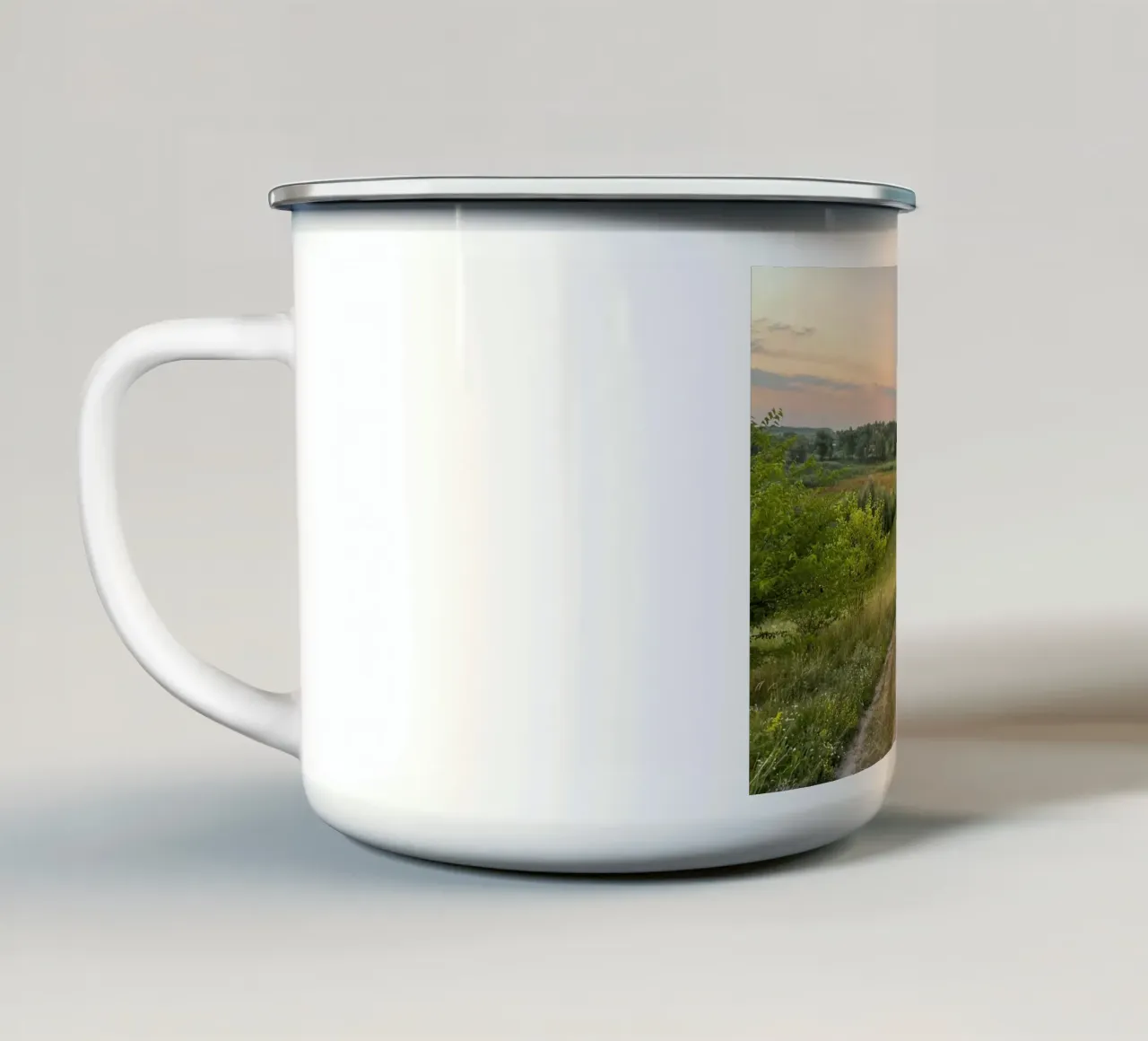 landscape natural scenery tazza in smalto da Horsire