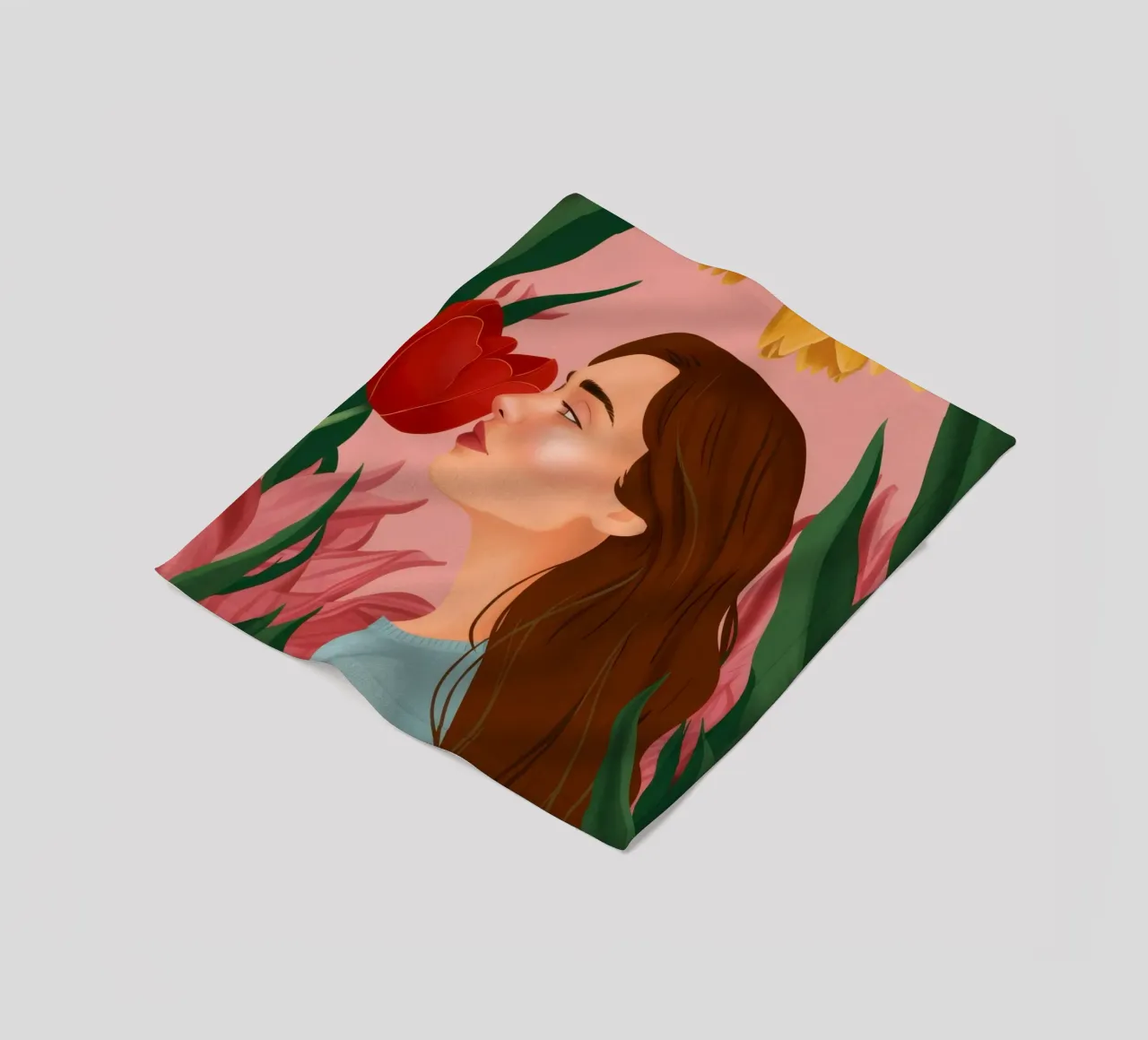 Zonnebloem Bubblegum Droom fleecedeken van Frosh Pallete