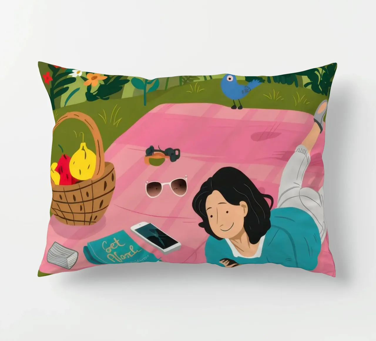 Picnic in un giardino sereno cuscino da Bring Haven