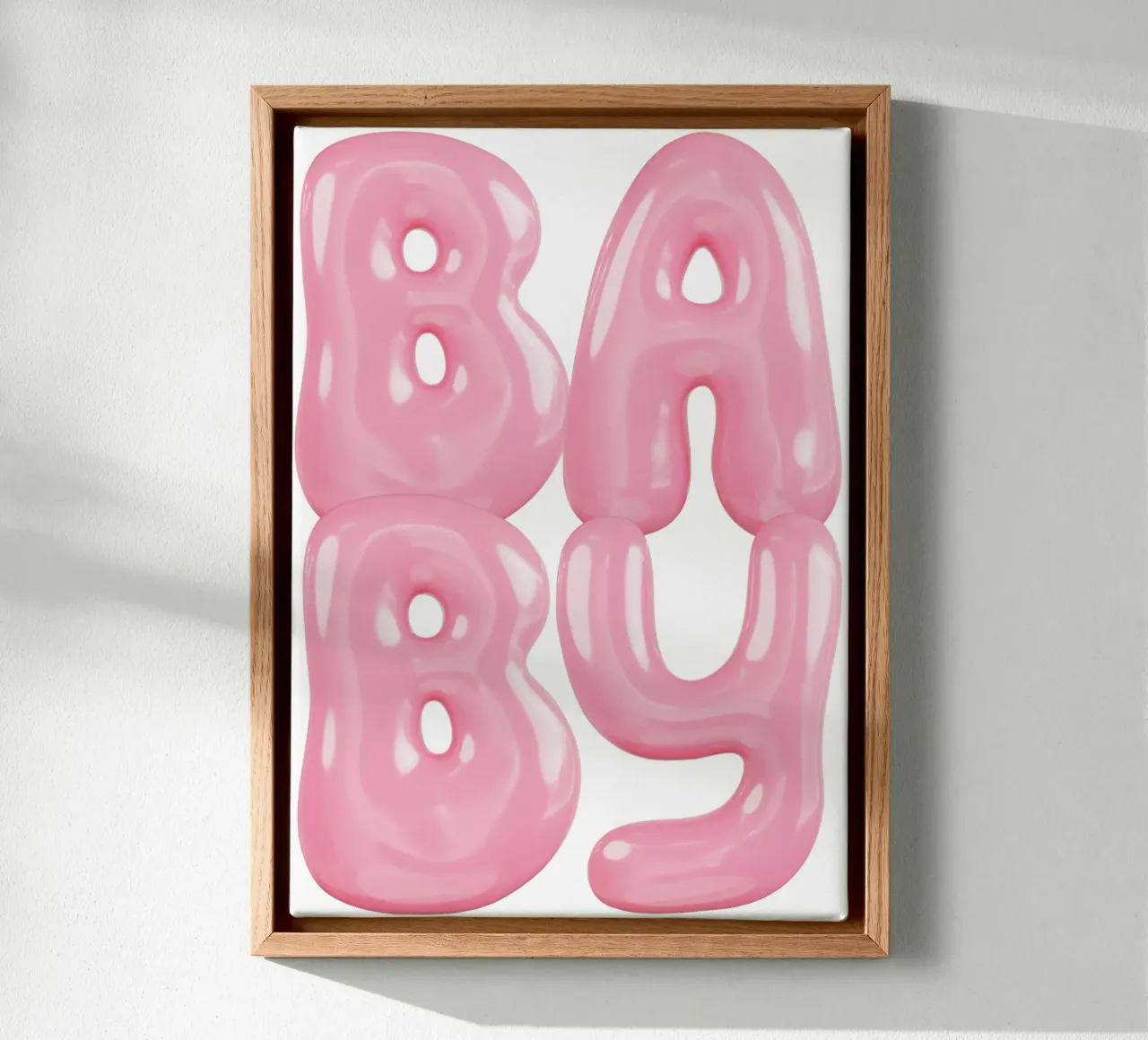 BABY Statement Bild Rosa tela con Cornice a cassetta da Yaso Design & Art