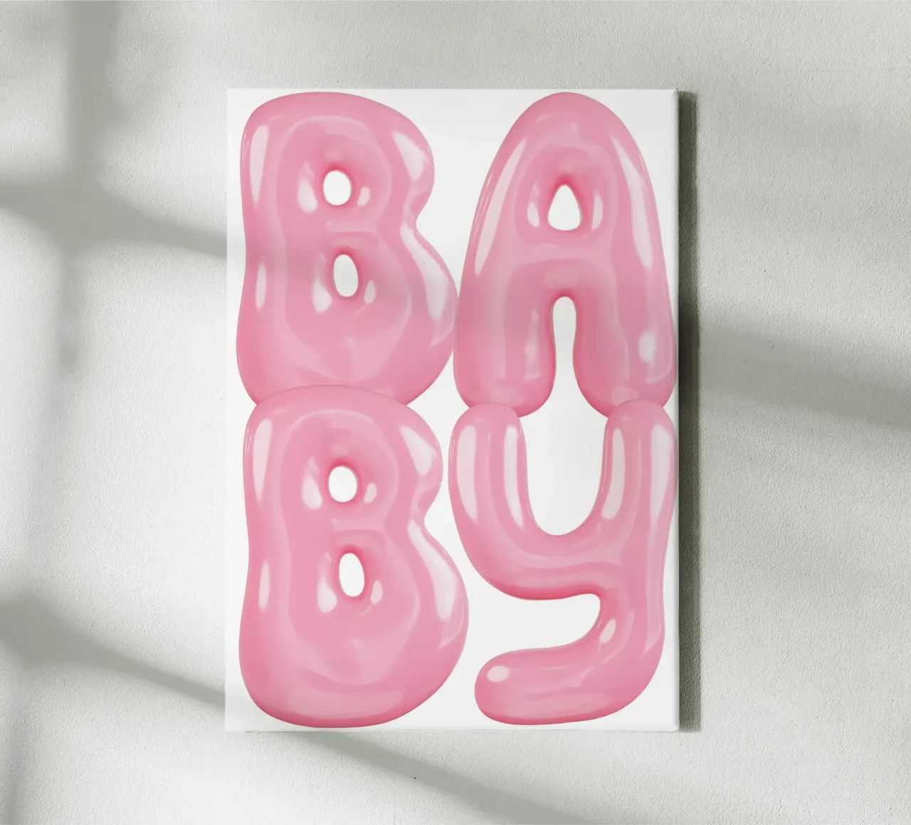 BABY Statement Bild Rosa tela con Cornice a cassetta da Yaso Design & Art