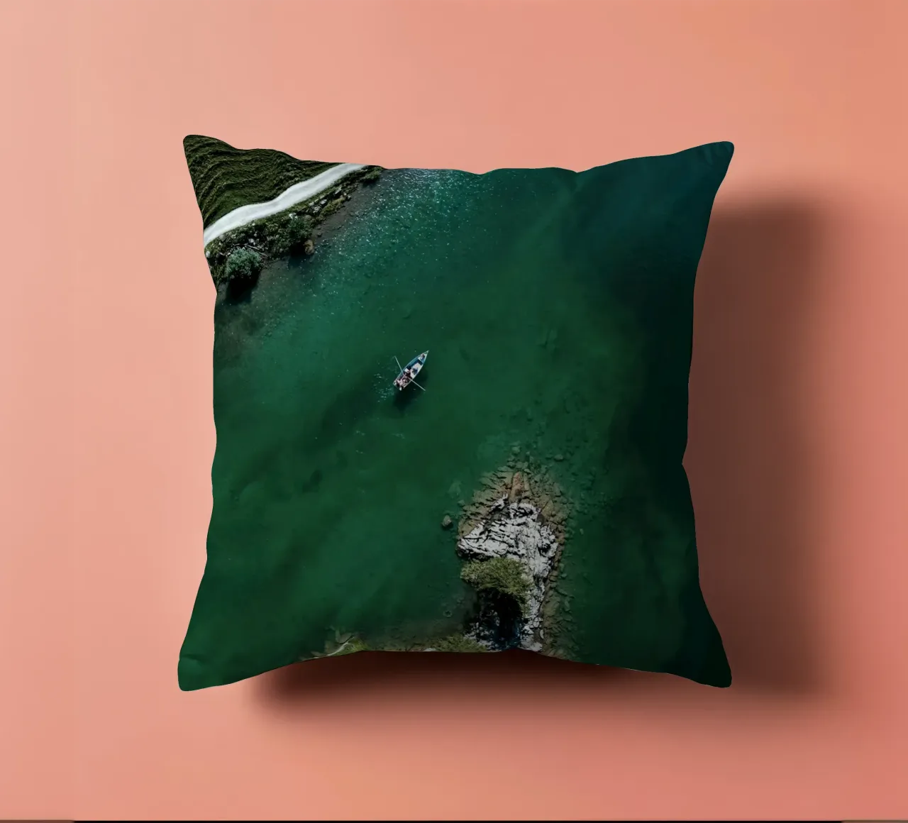 greenery boat kayaking cuscino da cofa home
