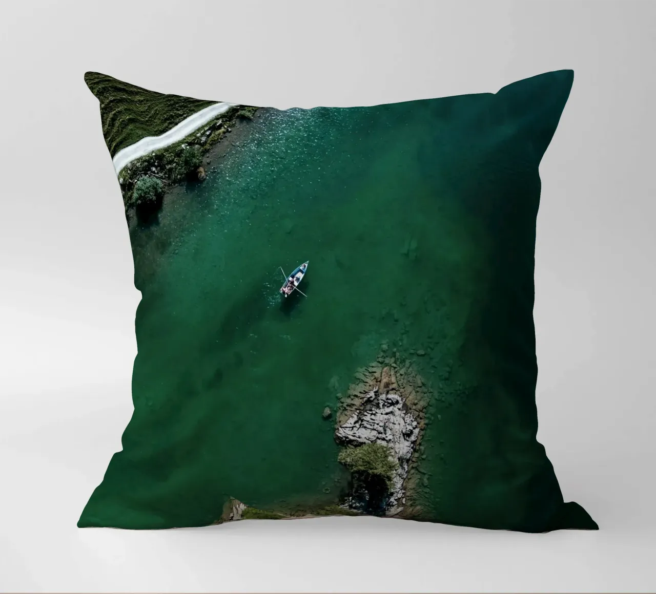 greenery boat kayaking cuscino da cofa home