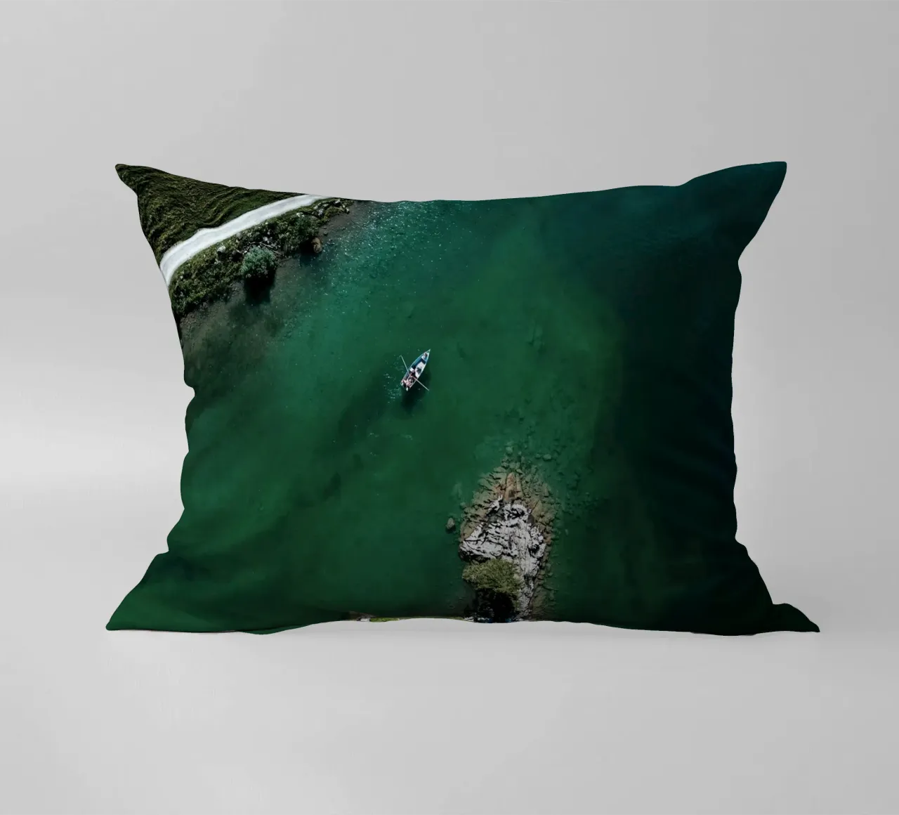 greenery boat kayaking cuscino da cofa home