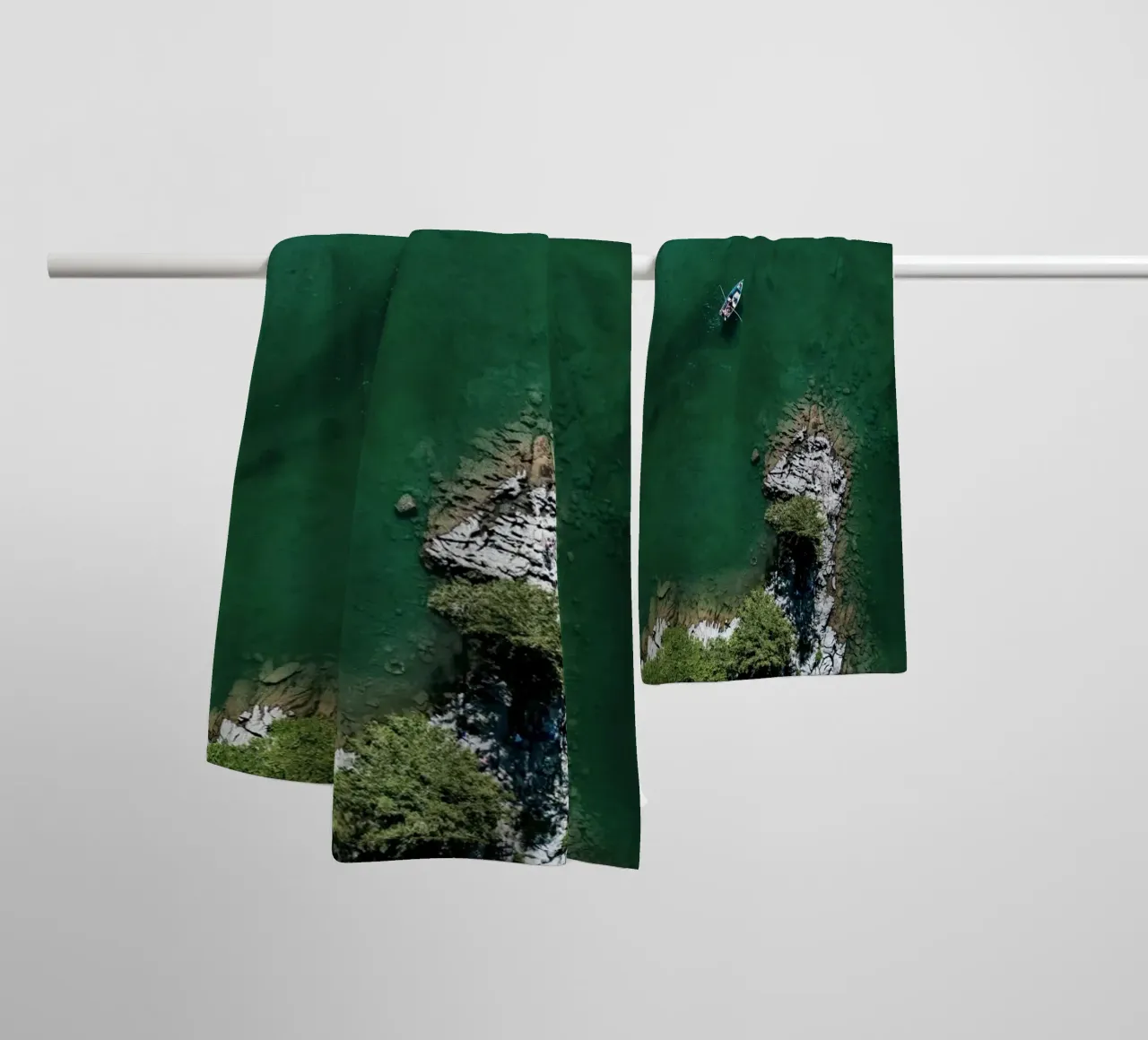 greenery boat kayaking asciugamano da bagno da cofa home