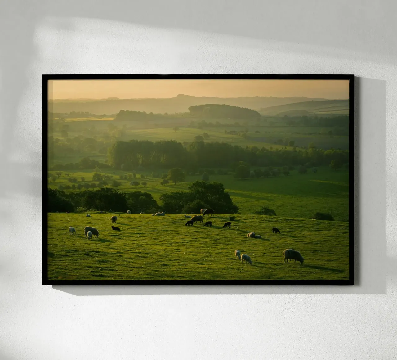 gentle slopes poster with aluminum frame by cofa home