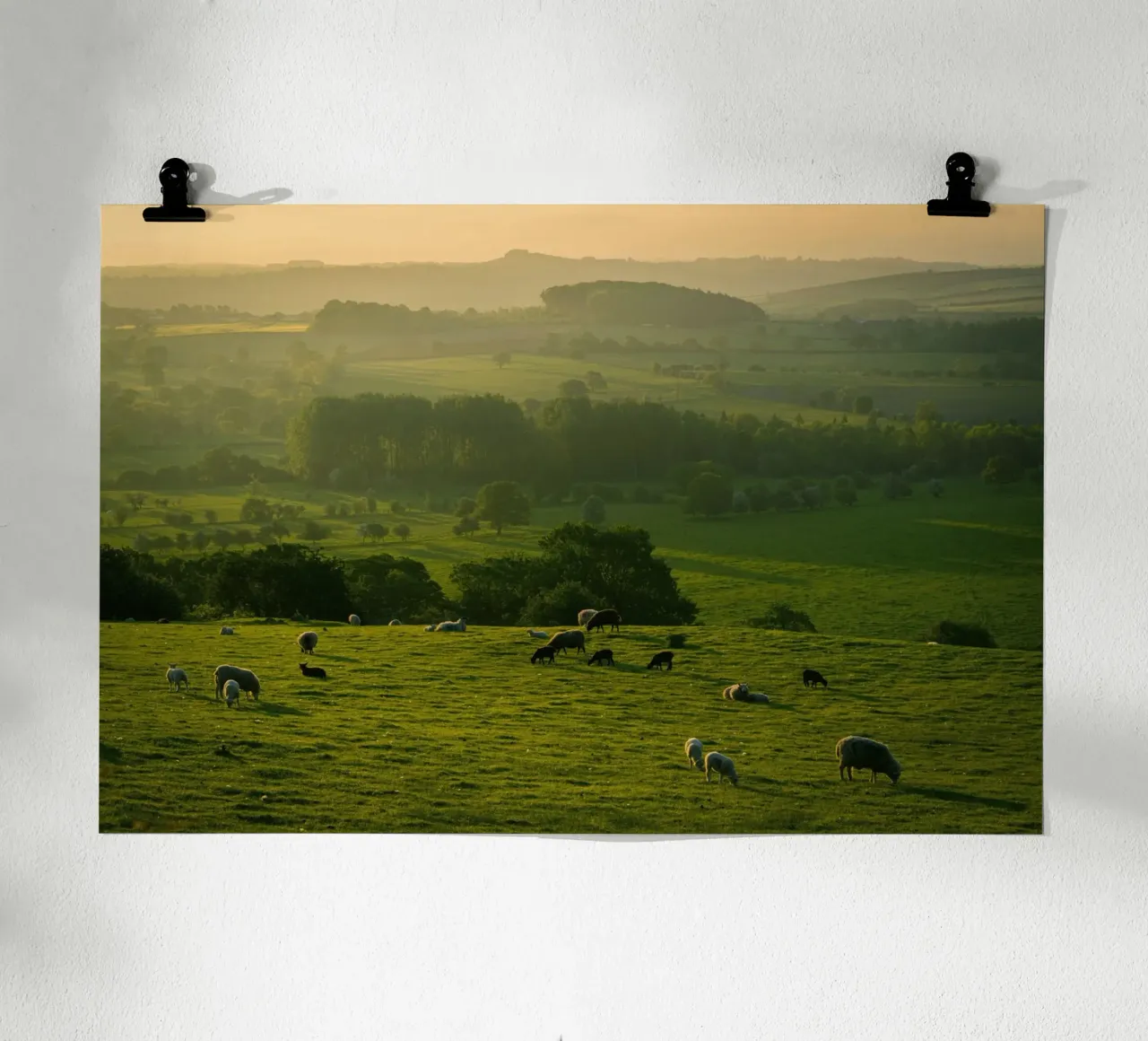 gentle slopes poster with aluminum frame by cofa home