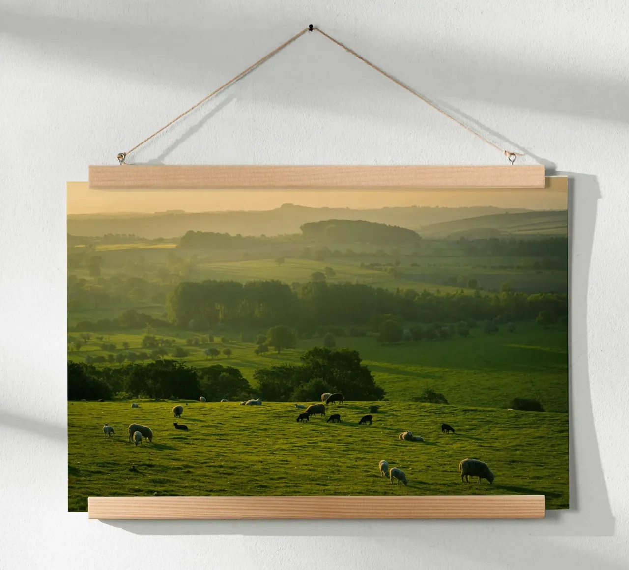 gentle slopes poster with aluminum frame by cofa home