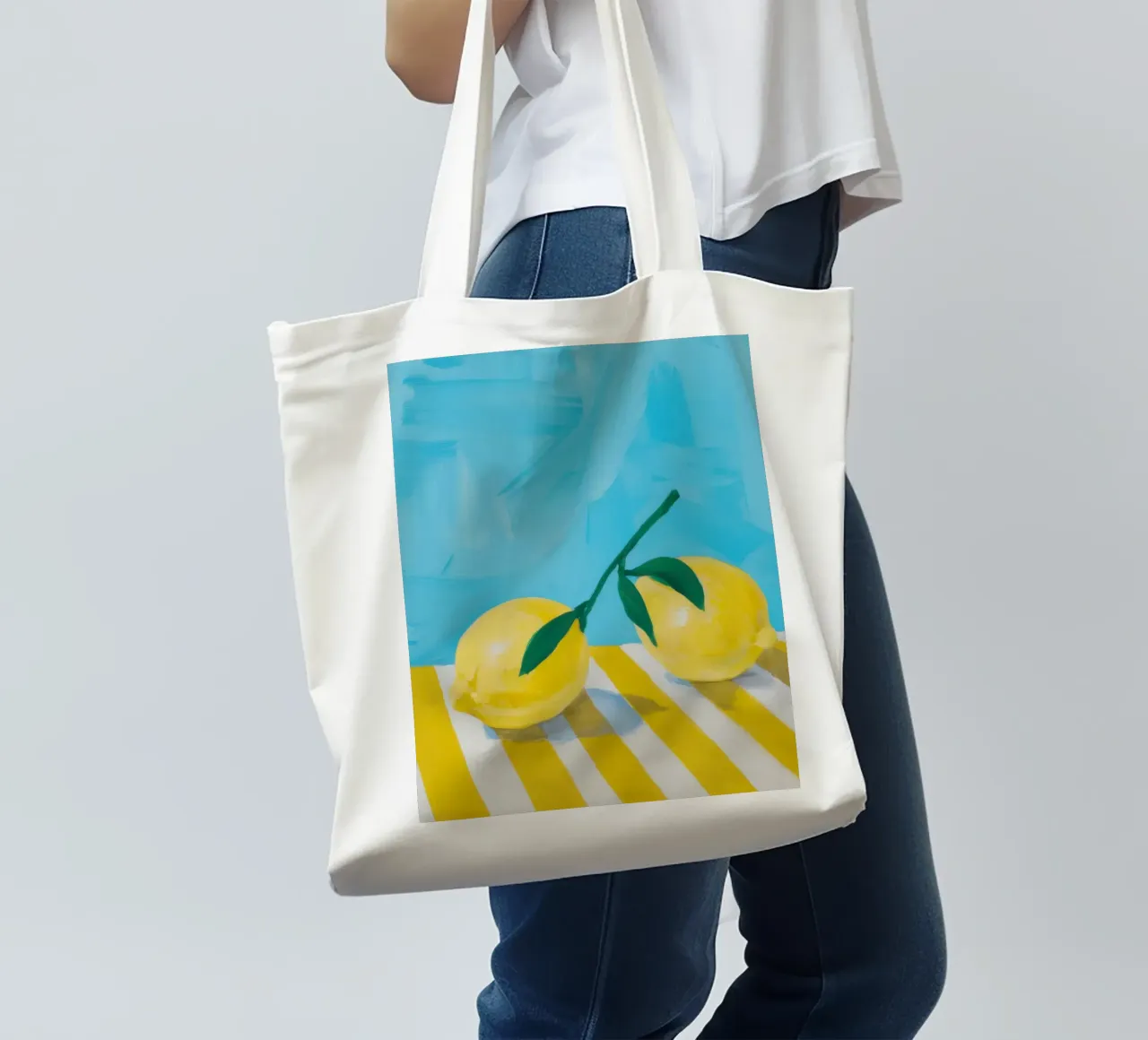 Limone chiaro pittorico borsa in juta da Frosh Pallete