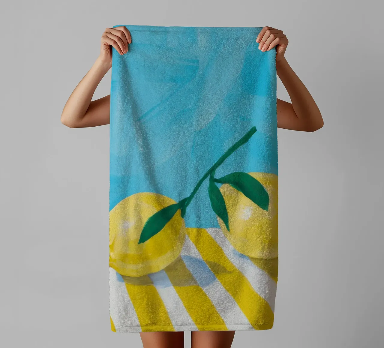 Limone chiaro pittorico asciugamano da bagno da Frosh Pallete