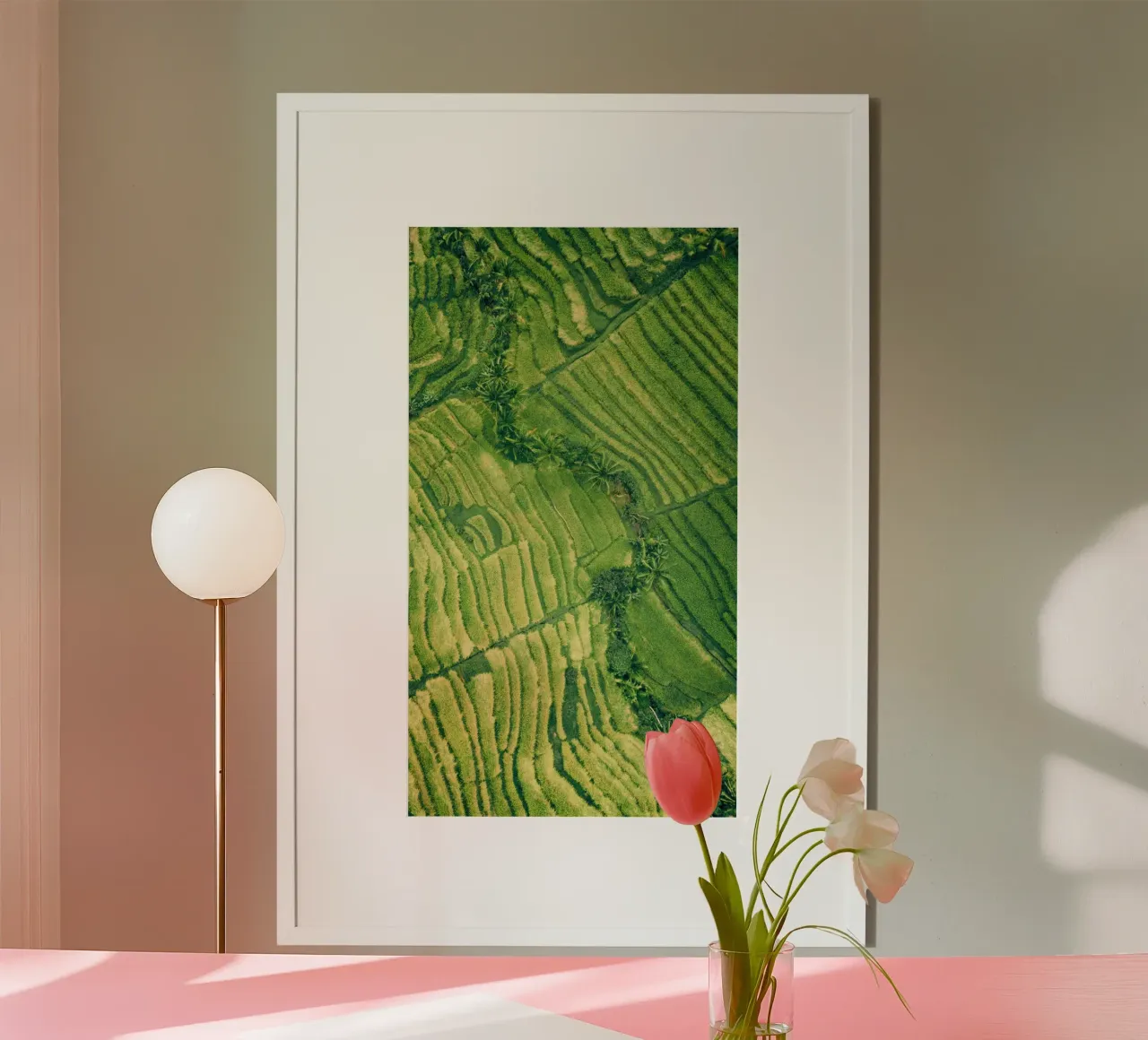 rice paddies terraces poster with aluminum frame by cofa home