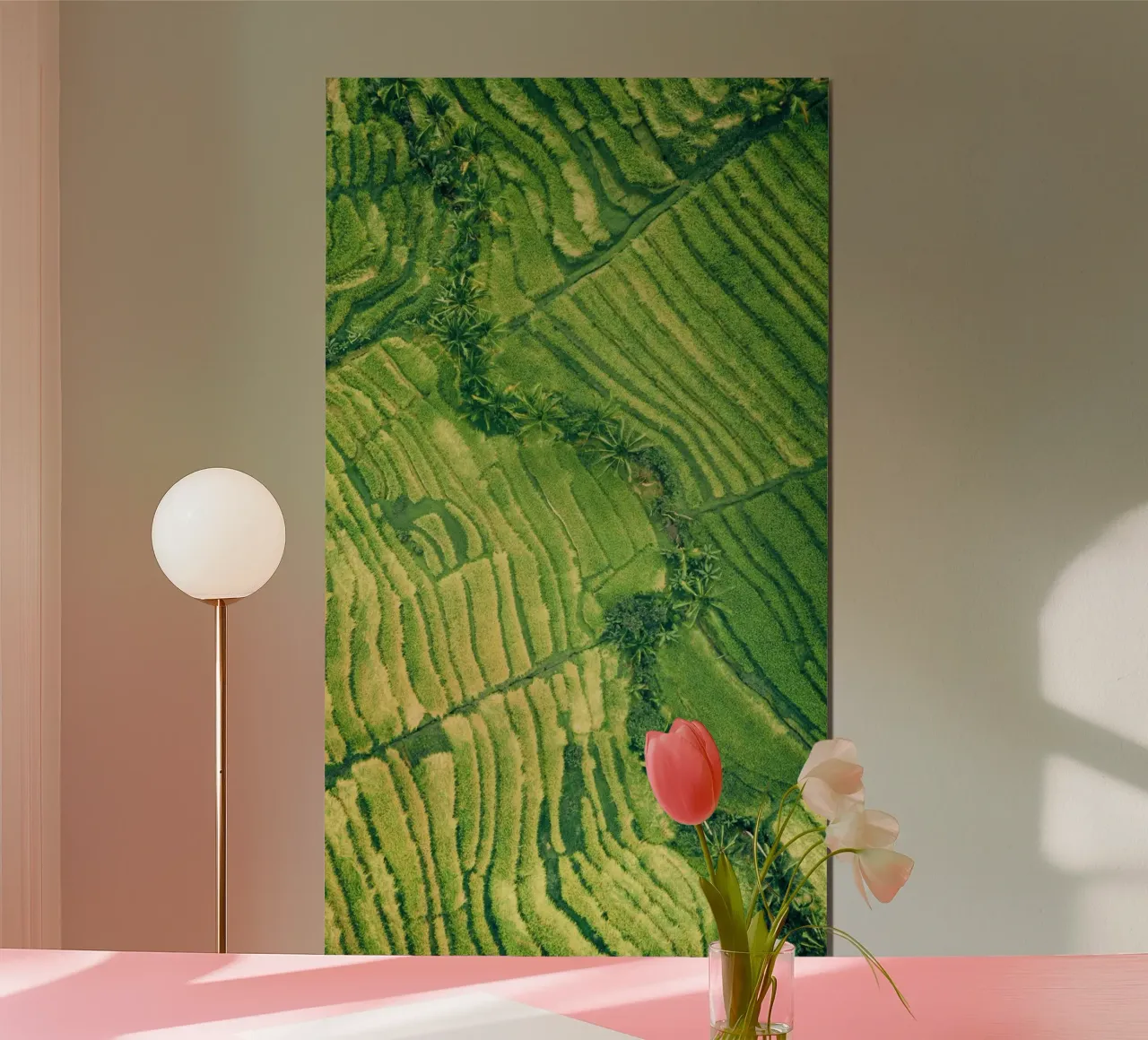 rice paddies terraces poster with aluminum frame by cofa home