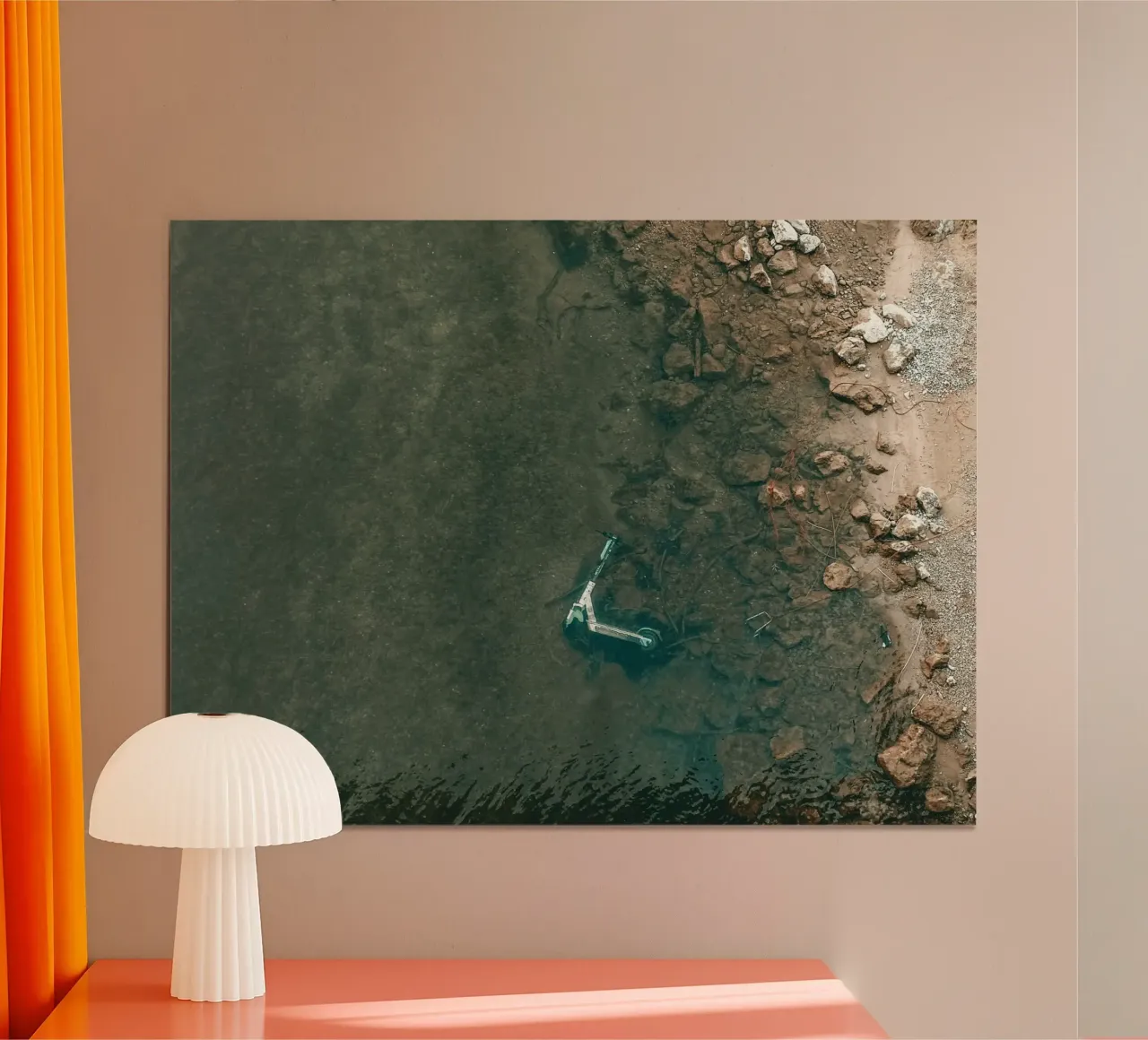 submerged rocky poster with plastic frame by cofa home