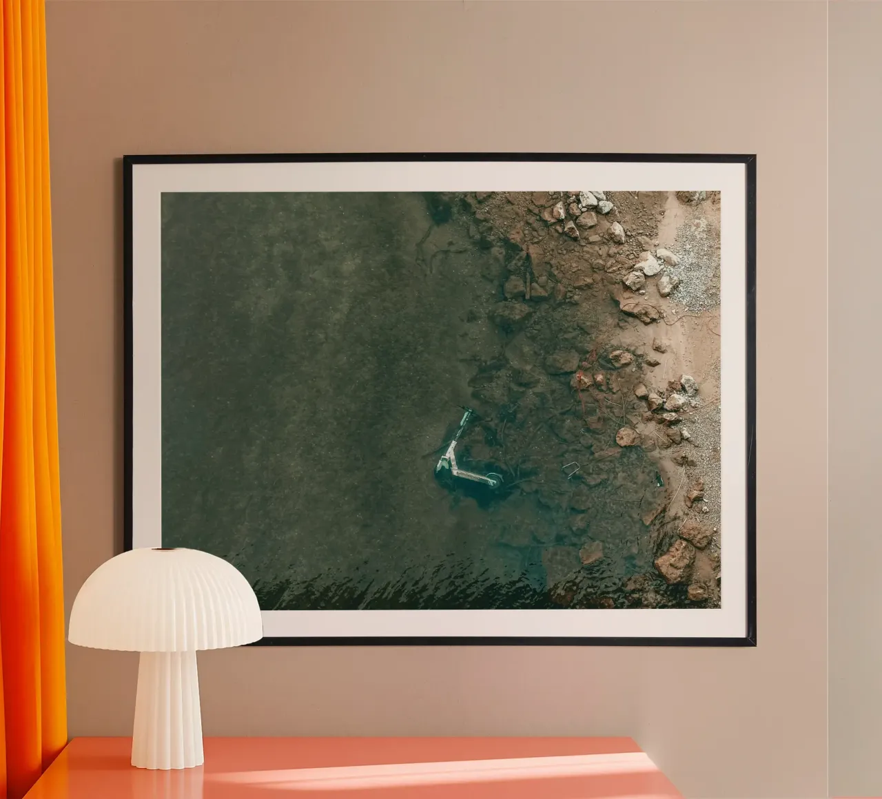 submerged rocky poster with plastic frame by cofa home