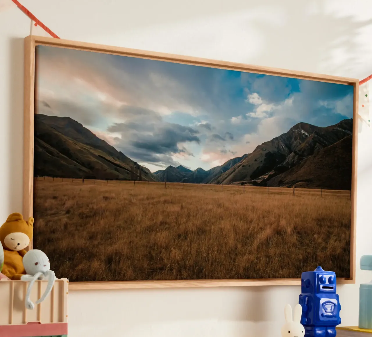 scenic view wilderness tela con Cornice a cassetta da cofa home
